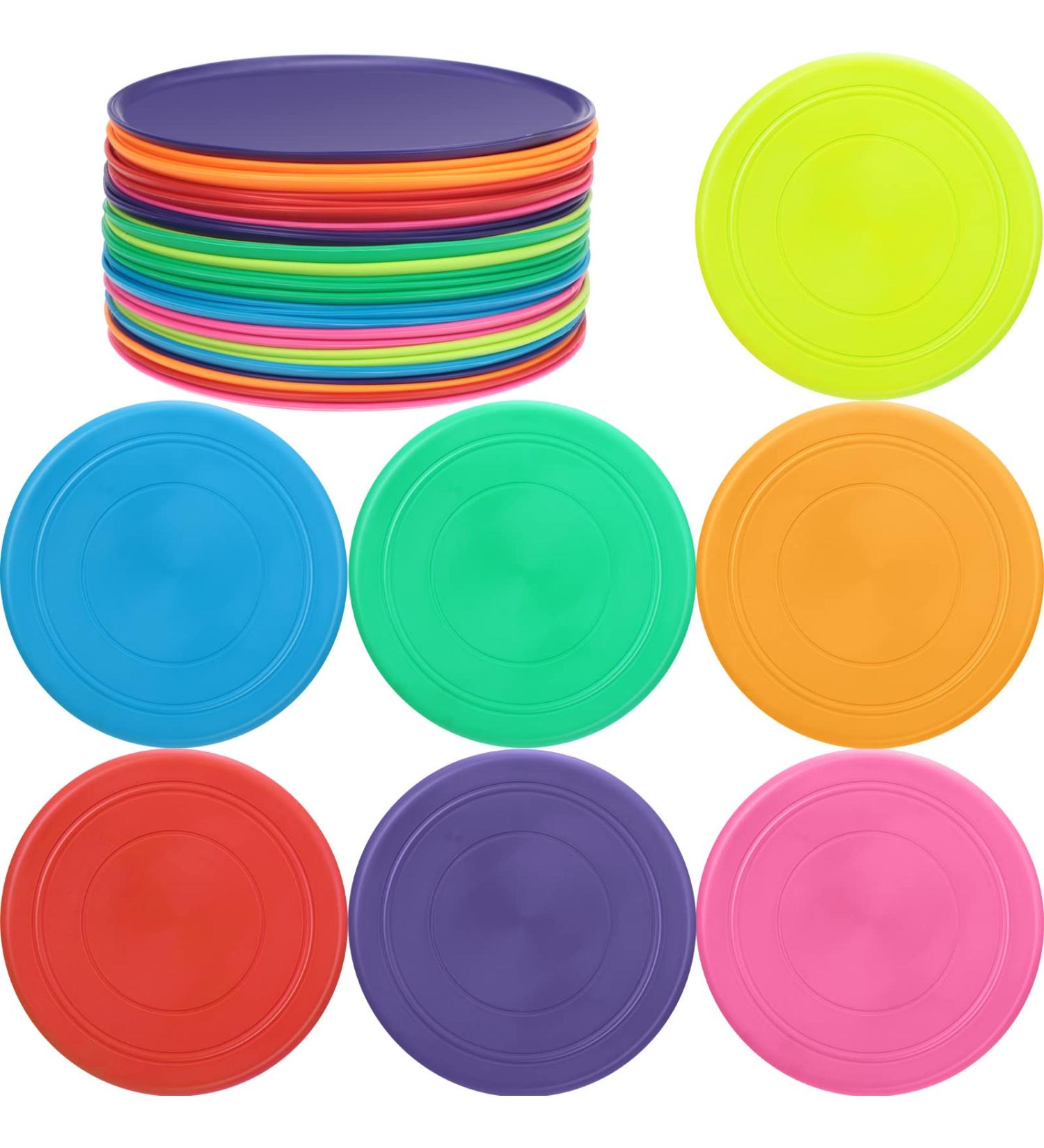 28 Pcs Colorful Soft Flying Discs for Kids & Pets - Bulk Rubber Disk Flyer Toy for Backyard Games & Parties - 7 Colors - Buy Online on SooperMarket.com