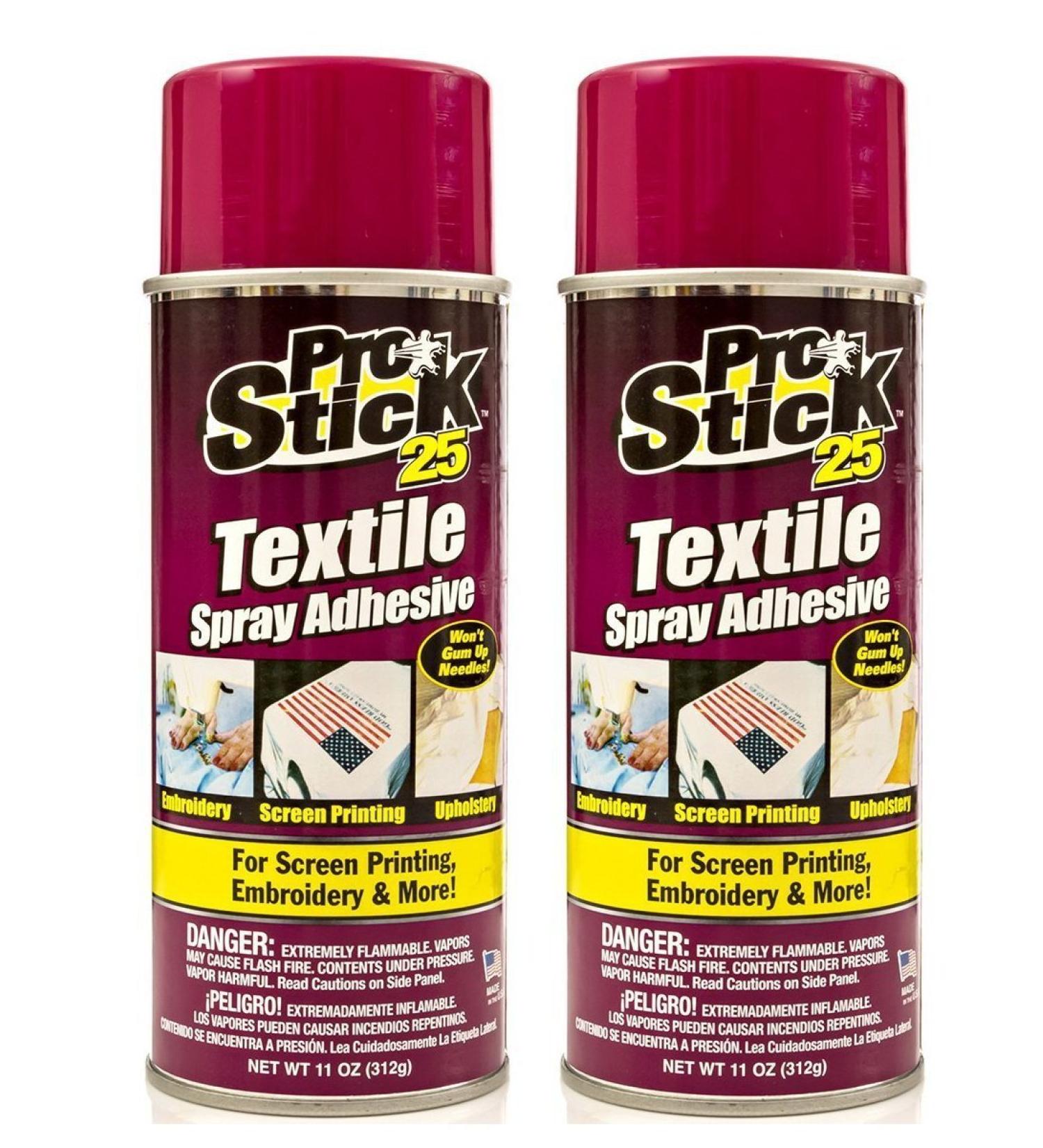 2 Pack Spray on Adhesive Large 11.0 -Ounce. for Embroidery Quilt Basting Mounting Stencil Screen Printing. Easy to Bond & Tack Spray Removable Restickable Glue for Fabric Textile & More
