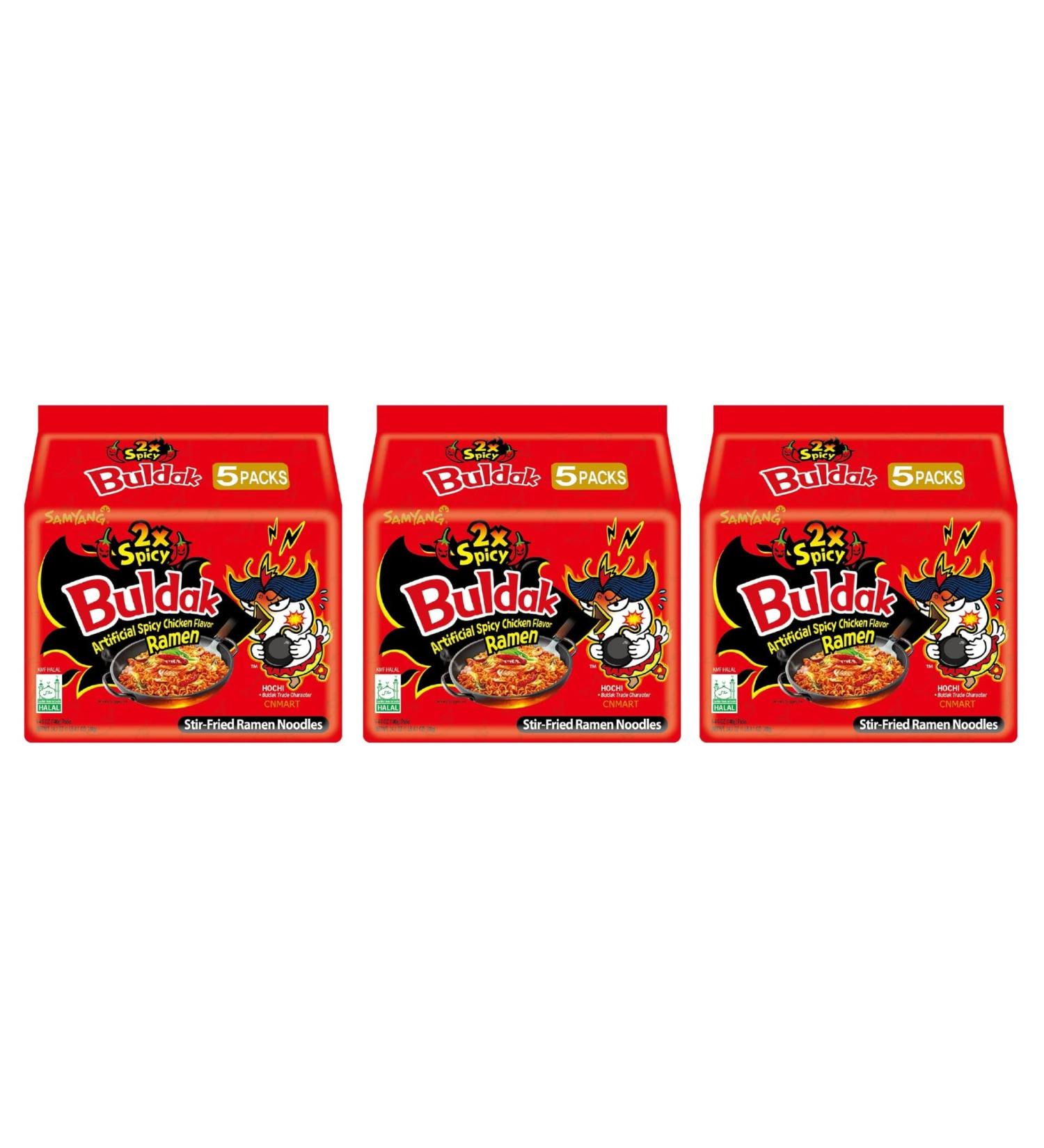 CNMART Samyang Double Spicy 2x Spicy Hot Chicken Flavour Ramen Noodles (Pack of 15) - Buy Online on SooperMarket.com