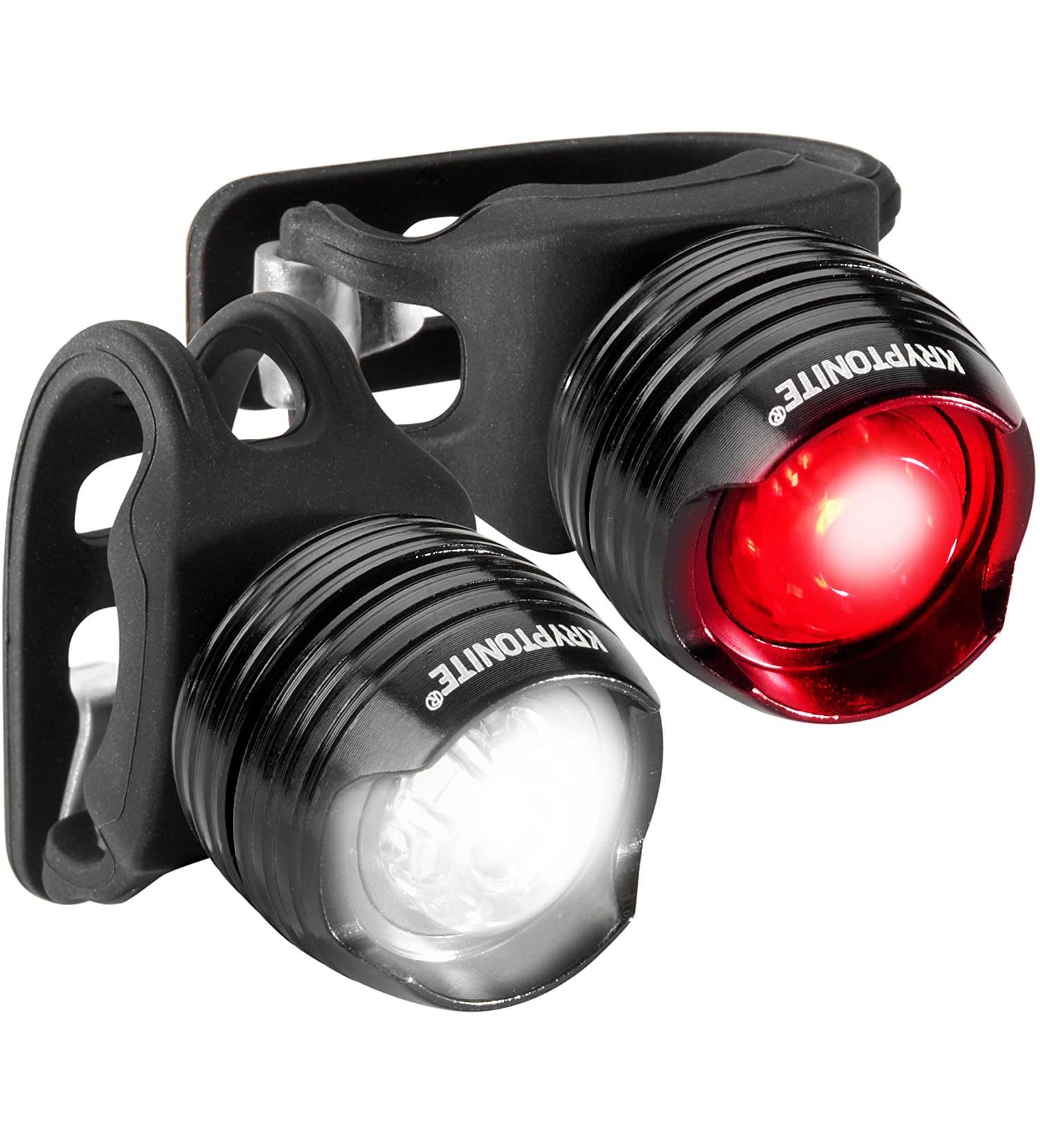 Kryptonite Comet F100 R100 Bike Lights Set - Bright LED Headlight and Taillight with Long 61 Hour Runtime - Easy to Install Front and Rear Lights for Men and Women - Buy Online on SooperMarket.com