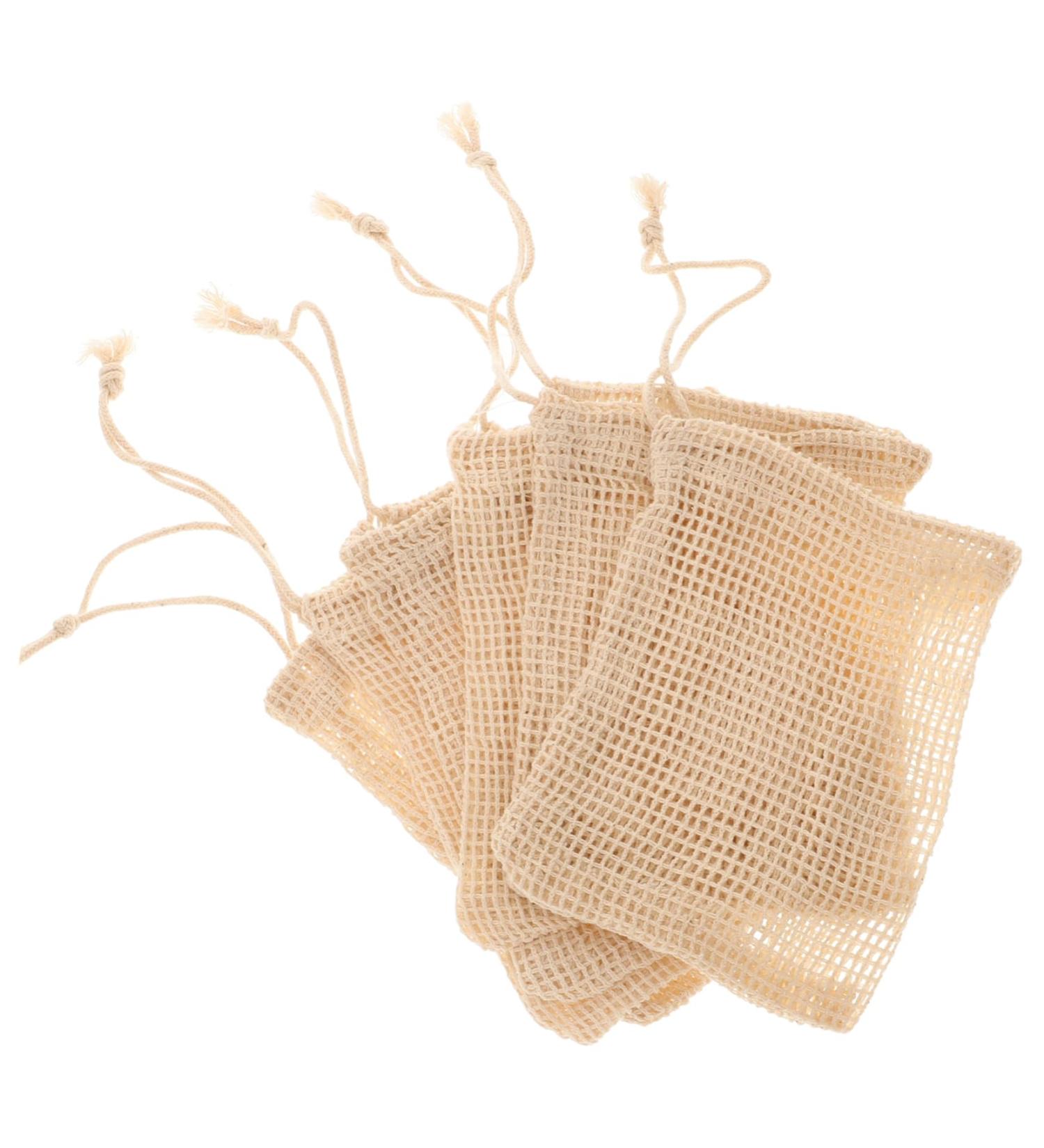 Baluue 6pcs Soap Bag Toilet Soap Pouch Exfoliating Soap Pocket Bar Soap Pouch Soap Storage Bag Beige Sisal - Buy Online on SooperMarket.com