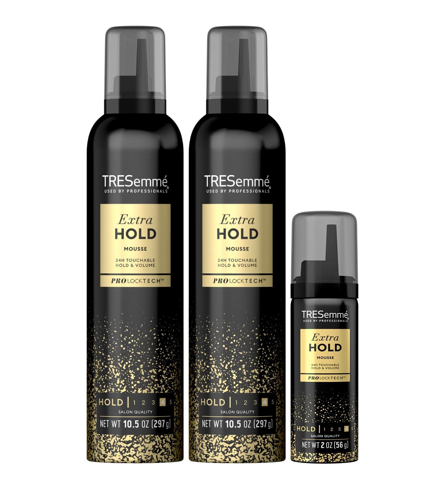 Tresemme Extra Hold Hair Care Mousse Set - 3 Piece Frizz Control & Curl Mousse for Curly Hair Regular & Travel Size - International Shipping Available - Buy Online on SooperMarket.com