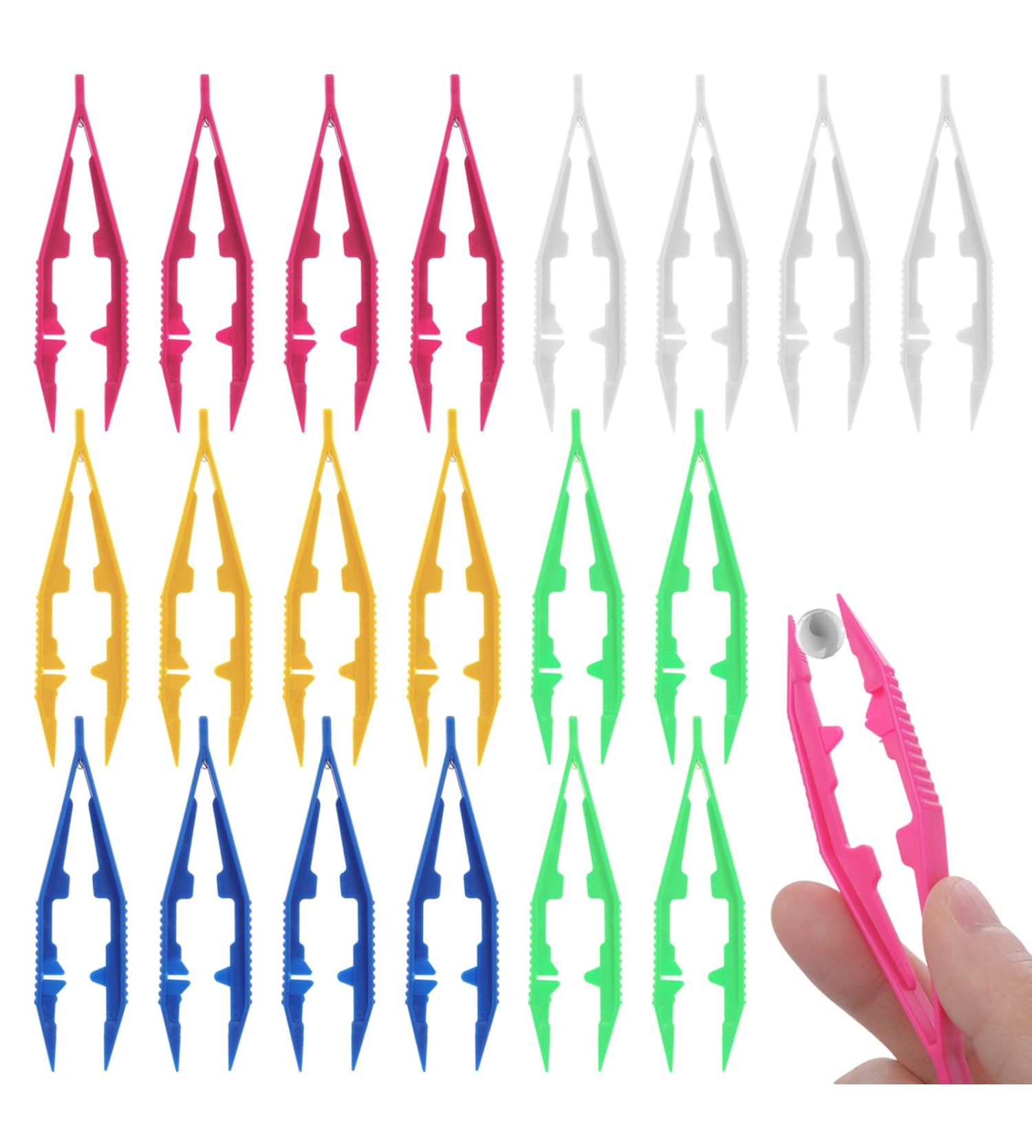 ASTER Plastic Tweezers - Pack of 20 | 4 Inch Bead Tweezers for Kids Crafts - Buy Online on SooperMarket.com