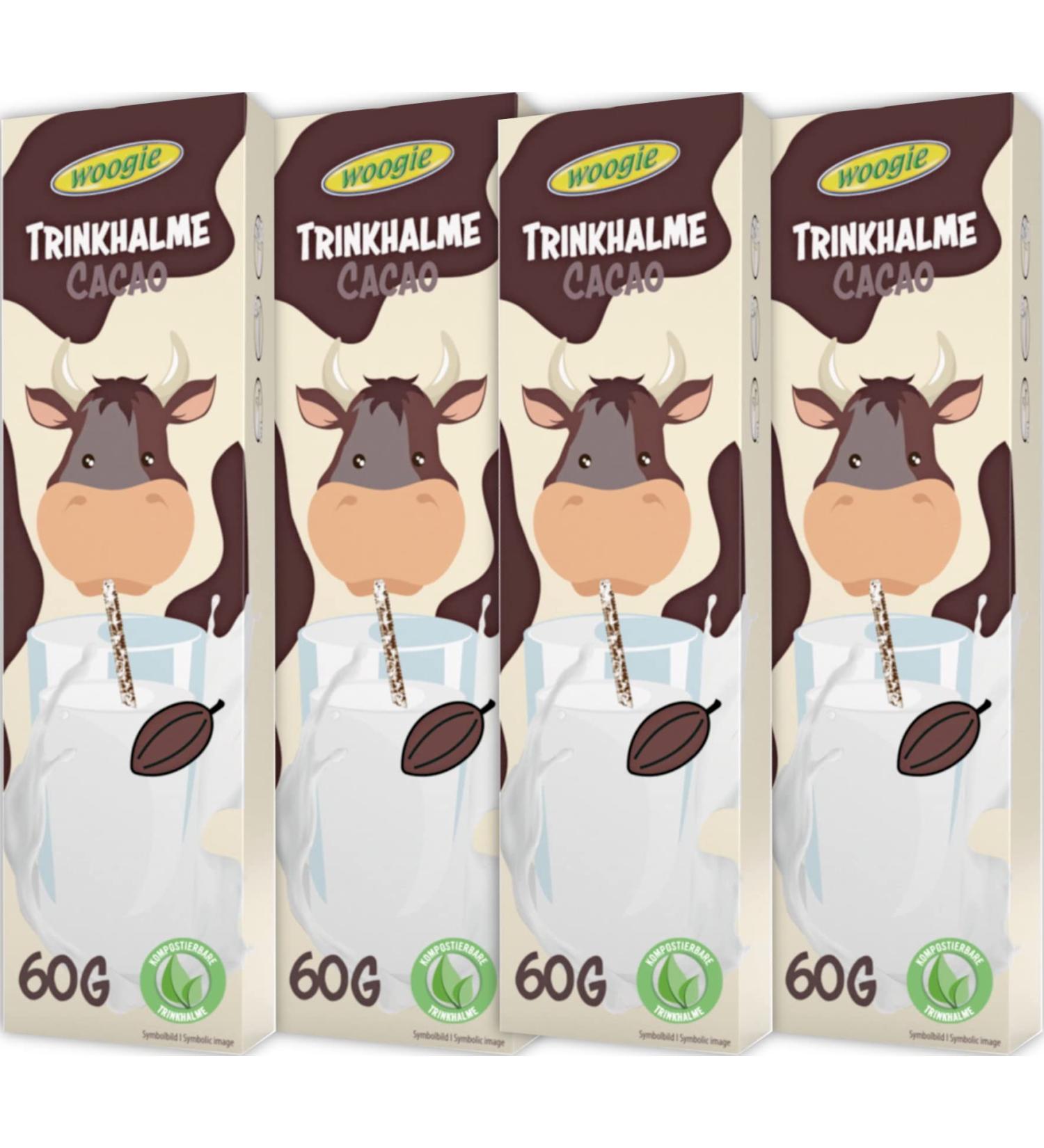 WOOGIE - 40 x Flavoured Magical Milk Straws - Straws with Cocoa Sugar Pearls / Austria