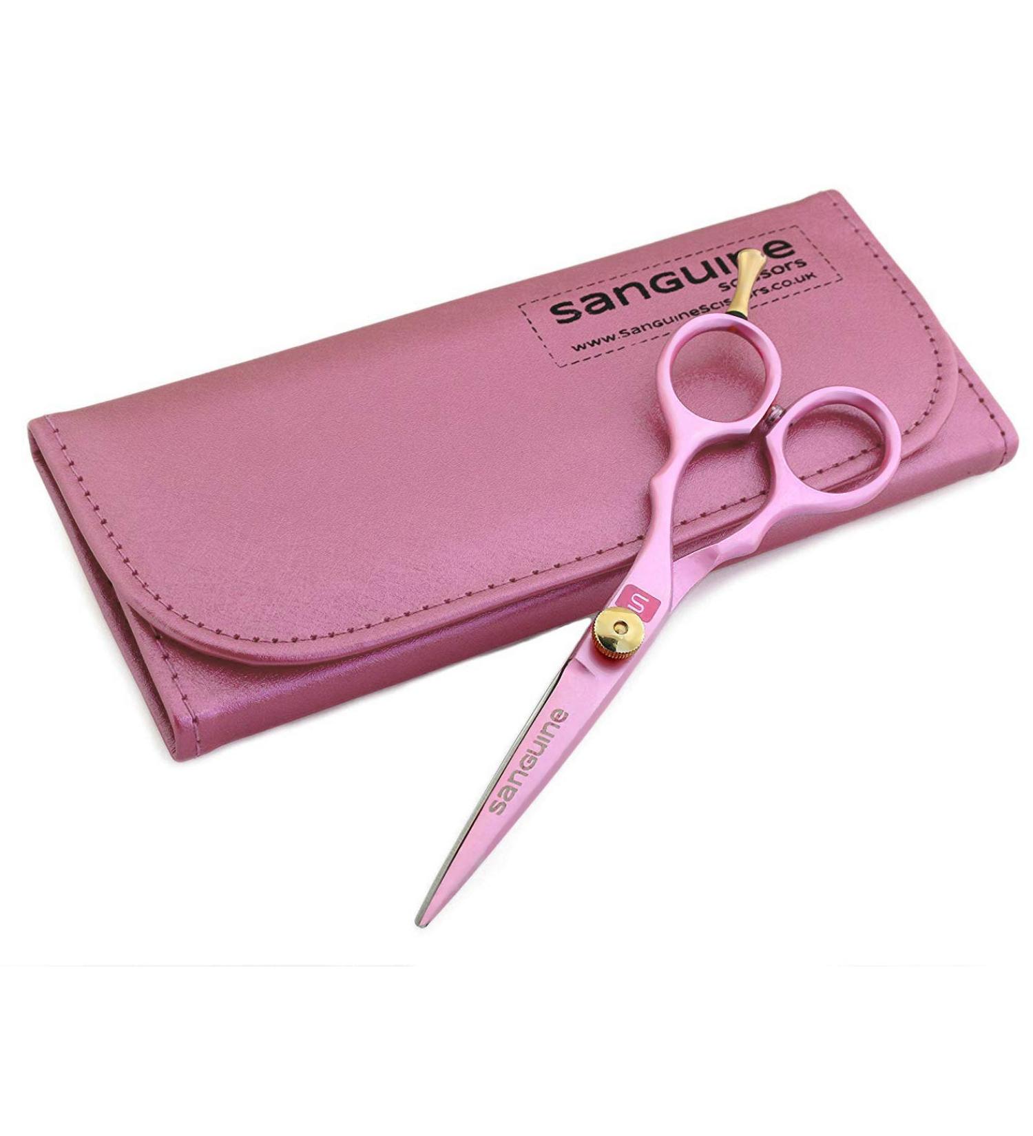 Professional Pink Hair Scissors Hairdressing Scissors for All Hair Cutting 5.5 inch (14 cm) - Pink Presentation Case - Buy Online on SooperMarket.com