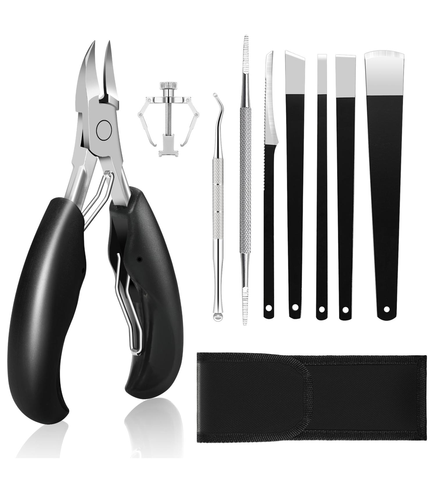 HEYMKGO 9 in 1 Professional Toenail Clippers Set - Heavy Duty Podiatrist Tools for Thick or Ingrown Nails Treatment - Buy Online on SooperMarket.com