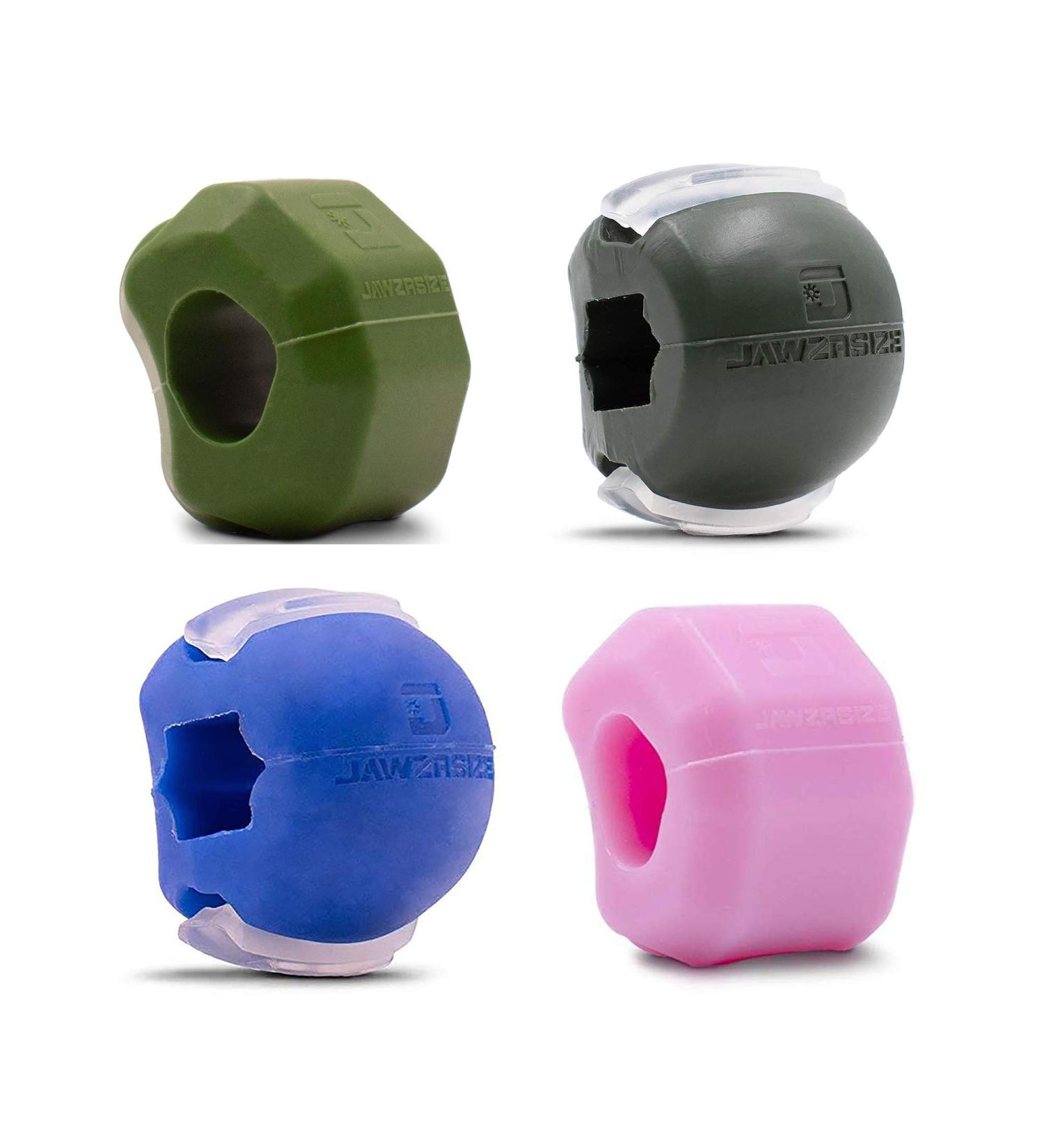Jawzrsize Athletic Bundle Jaw Enhancer - Reduce Stress & Cravings - Facial Exercise - Pop N Go & Custom Fit - Pink, Blue, Green - Buy Online on SooperMarket.com