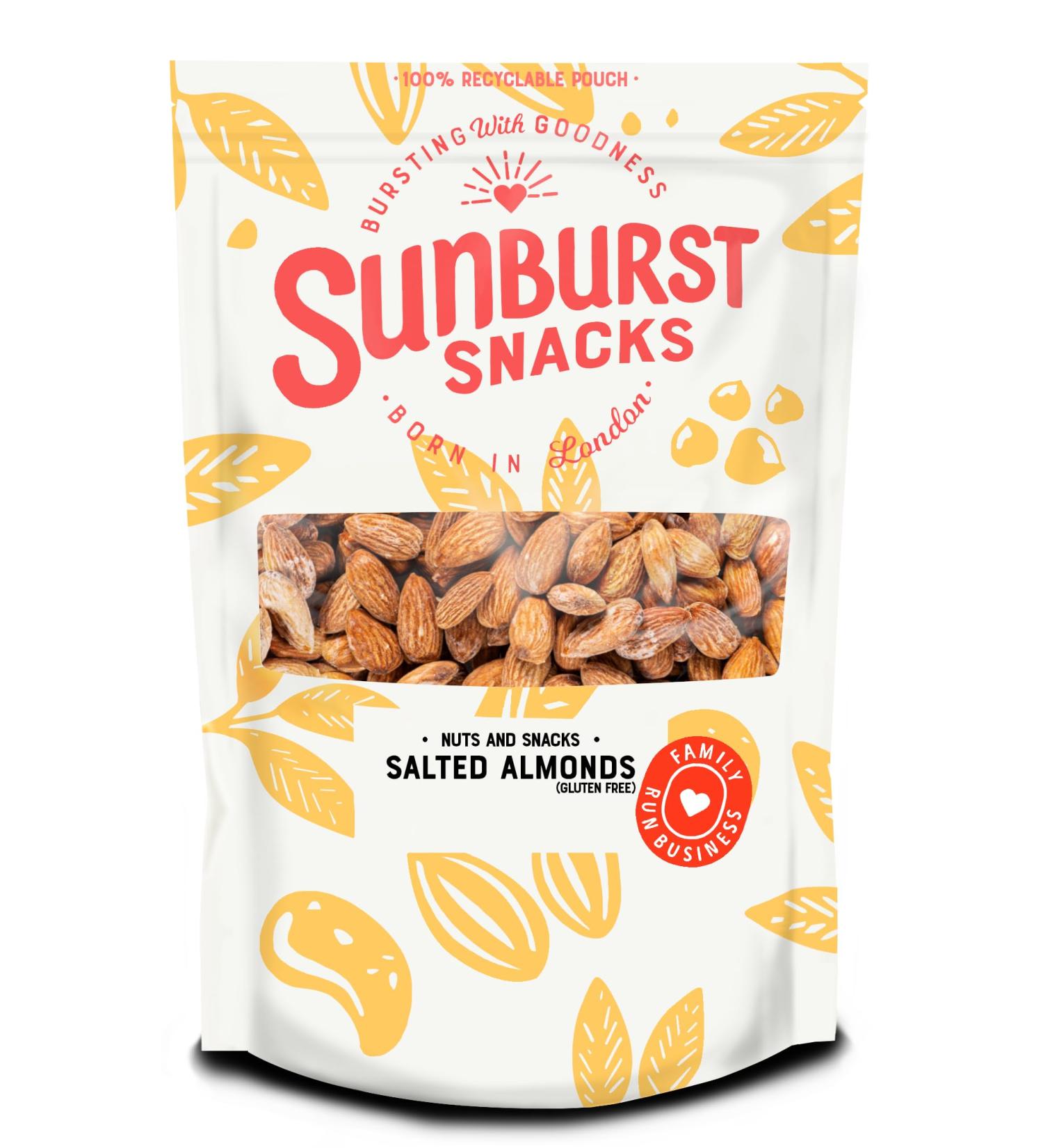 Sunburst Whole Almonds Dry Roasted & Sea Salted Non GMO (No Oil) 1kg - Buy Online on SooperMarket.com