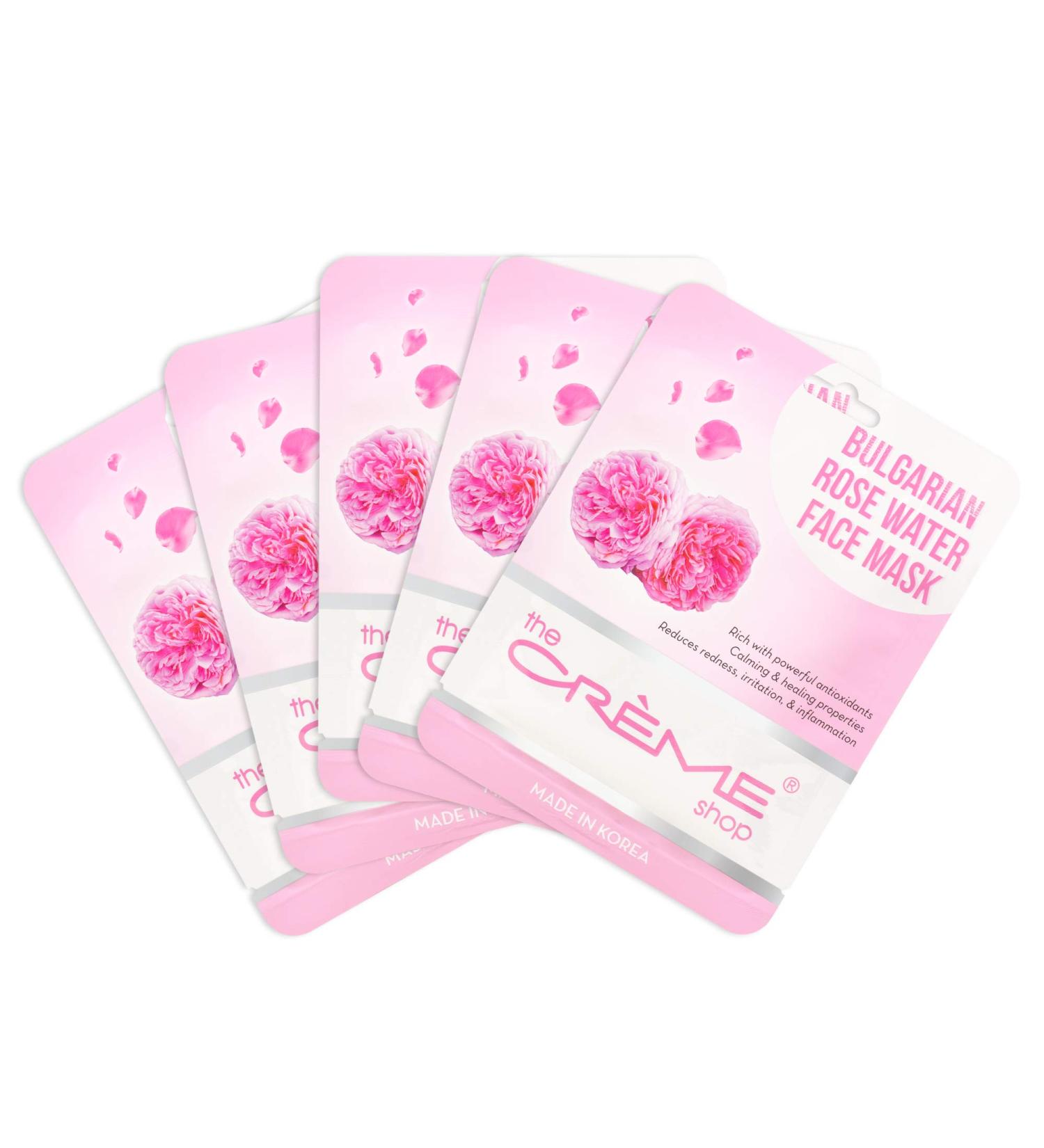 Buy The Cr me Shop Bulgarian Rose Water Face Masks - Hydrating Korean Skin Care 5 Sheets for Acne & Eczema Relief - Buy Online on SooperMarket.com