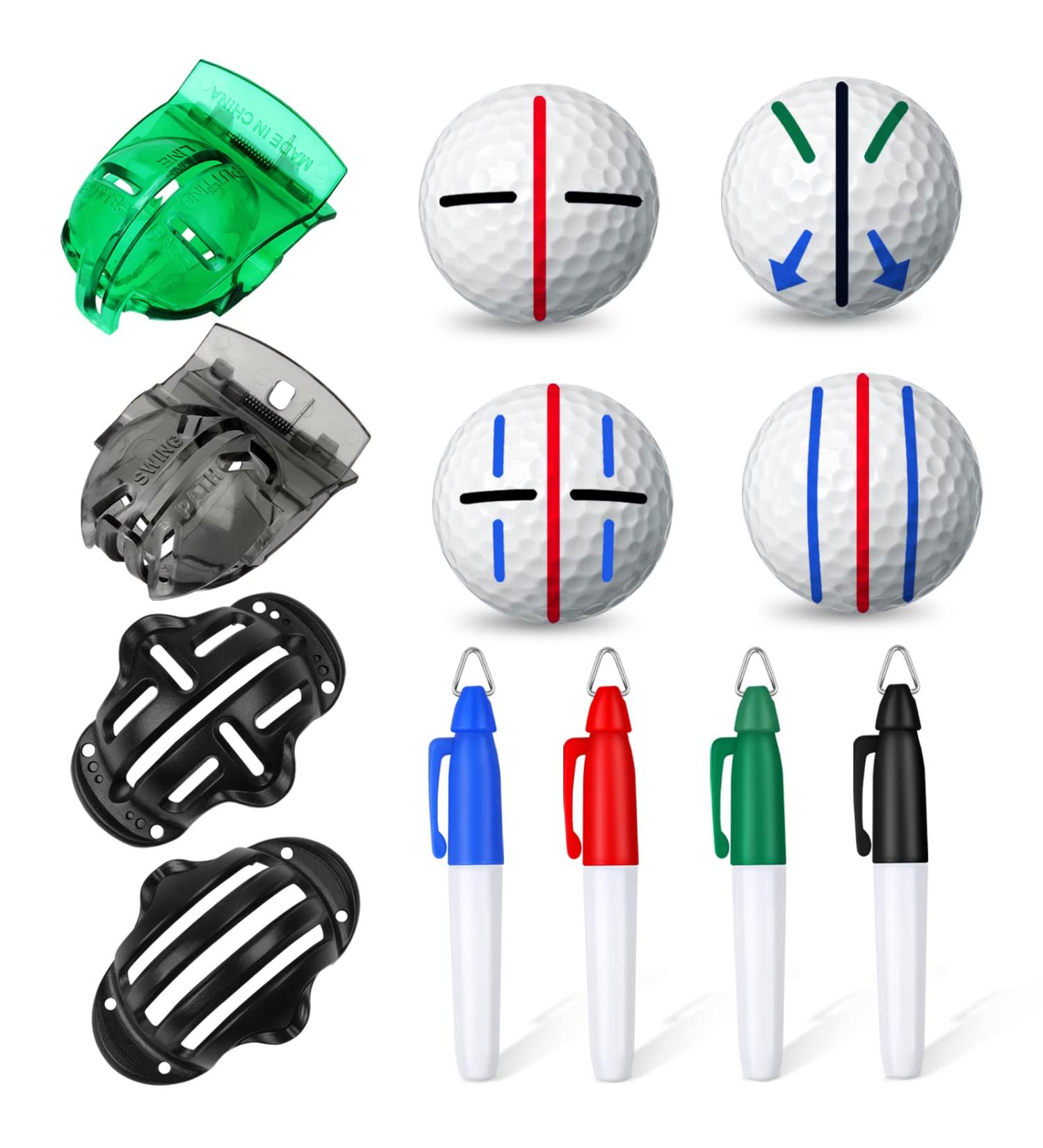 8 Pack Golf Ball Marker Set - Liner, Drawing Marker, Stencil, and Color Markers for Alignment and Marking Tool in Golf - Buy Online on SooperMarket.com