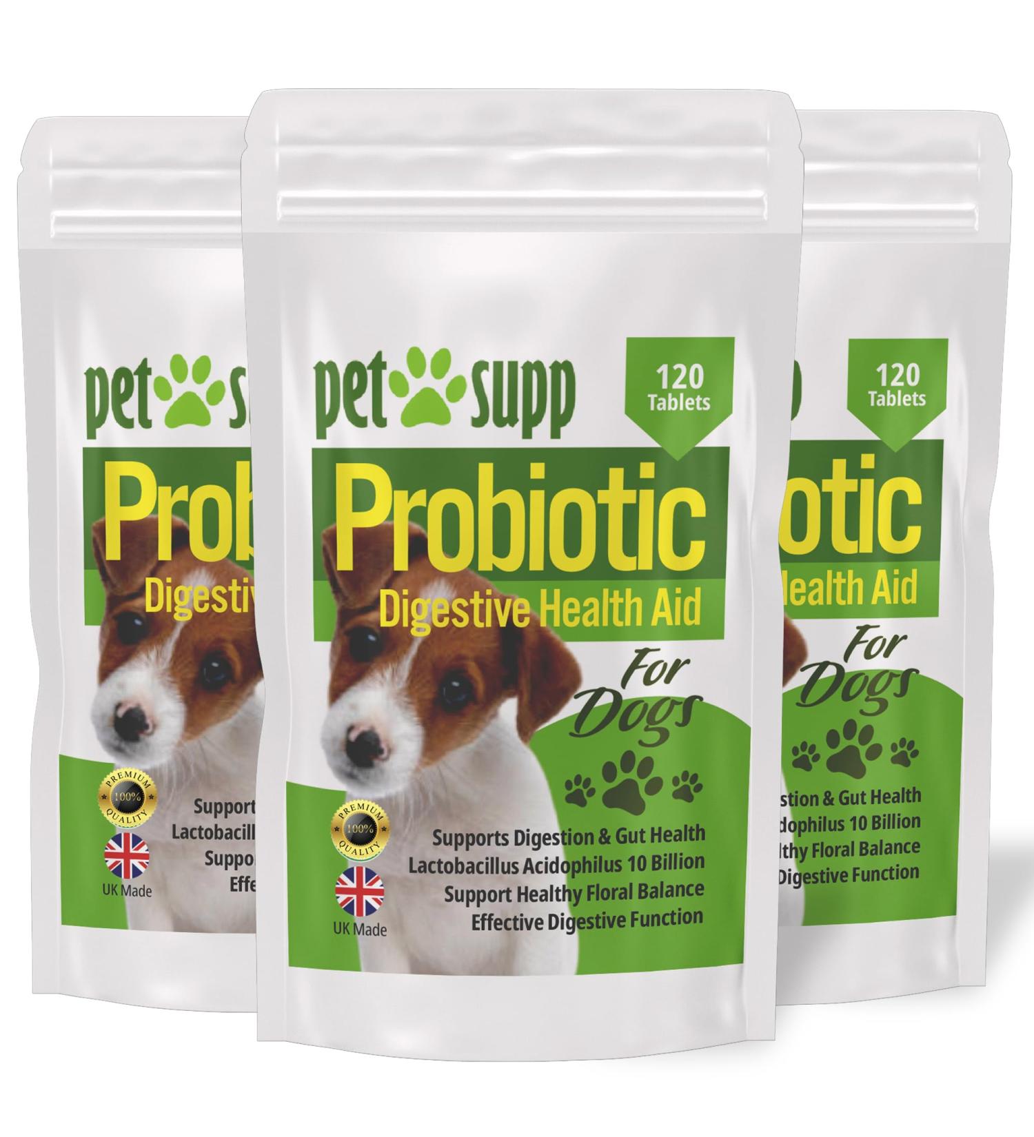 PetSupp Probiotics for Dogs Good Stomach & Gut Health 120 Probiotic Tablets Handy Re-Sealable Bag. - Buy Online on SooperMarket.com