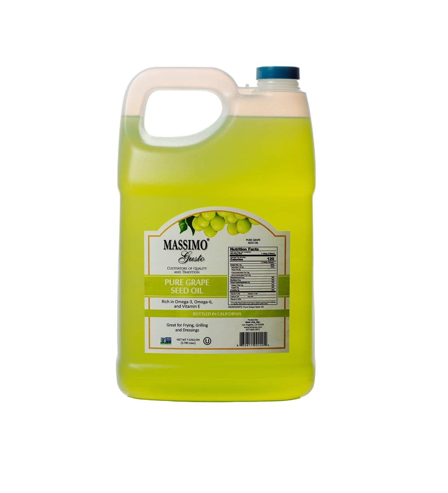 Massimo Gusto Food Service - Grape Seed Oil - 1 Gallon (128 FL OZ) 128 Fl Oz (Pack of 1)