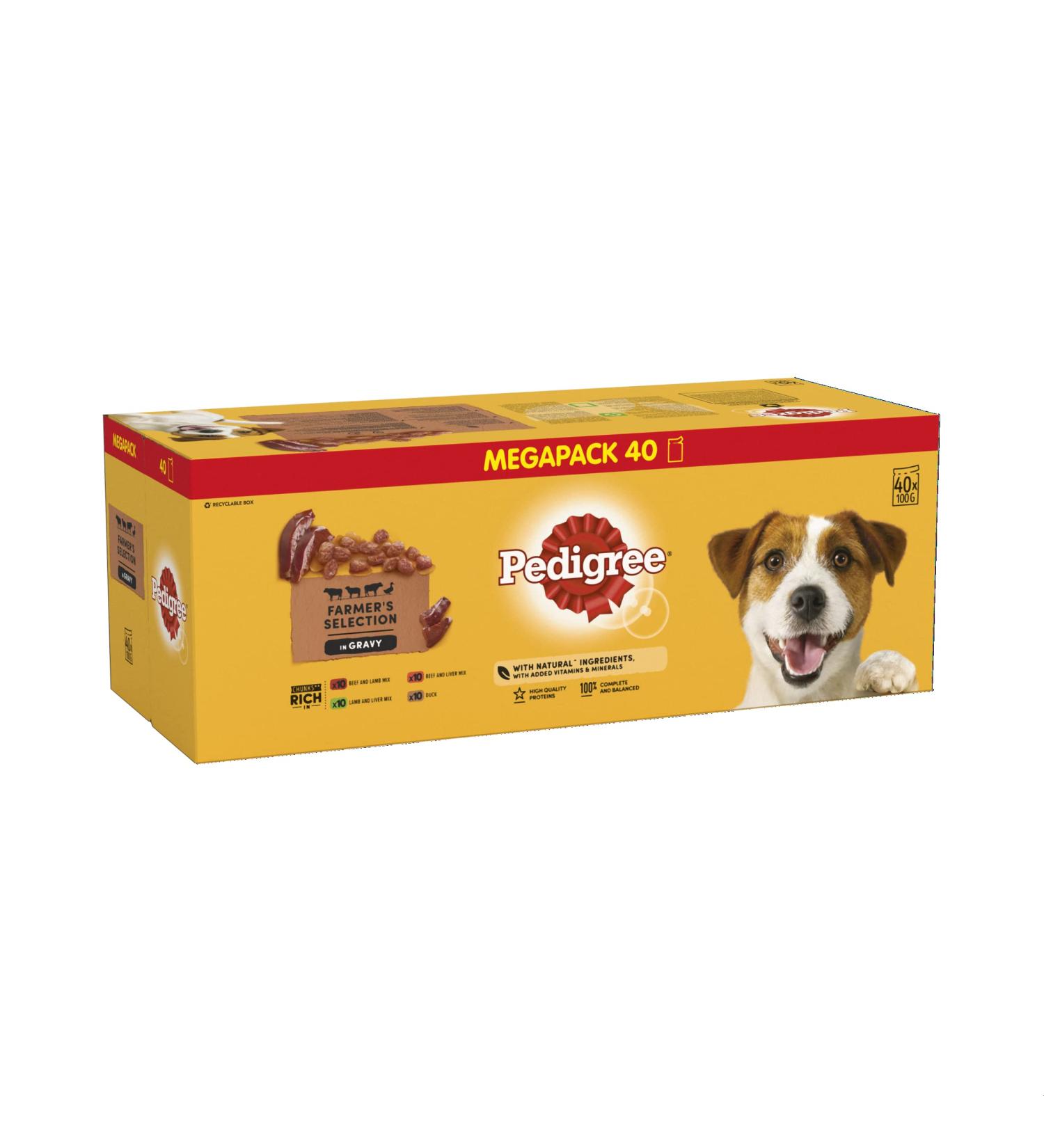 Pedigree Mixed selection in sauce - dog water feed in a portion bag - dog food in sauce with lamb - beef - duck - large pack (40 x 100g)