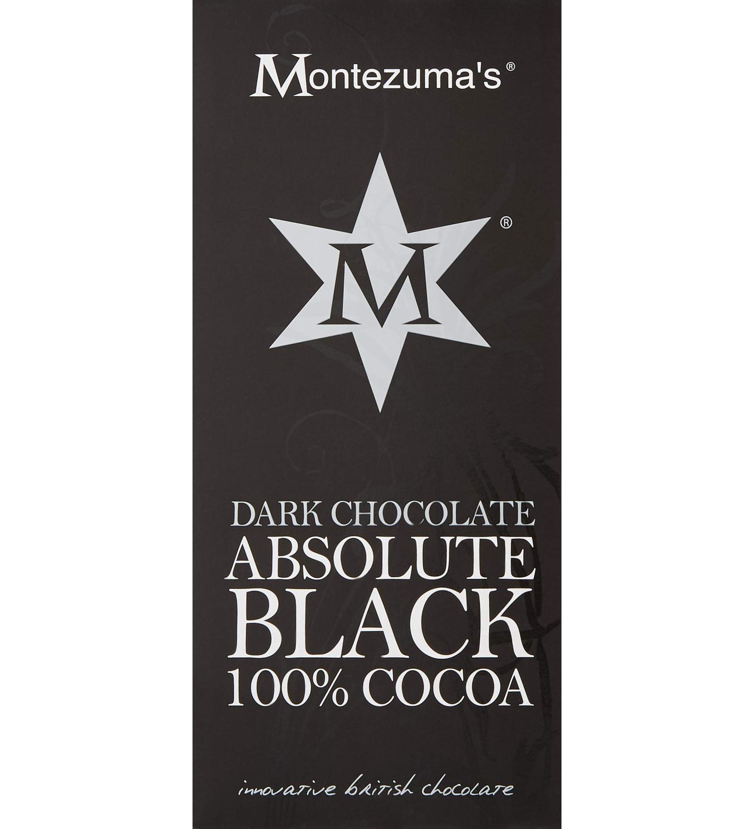 Montezumas Chocolate Absolute Black 100 Percent Dark Chocolate Bar 12 * 100g - Buy Online on SooperMarket.com