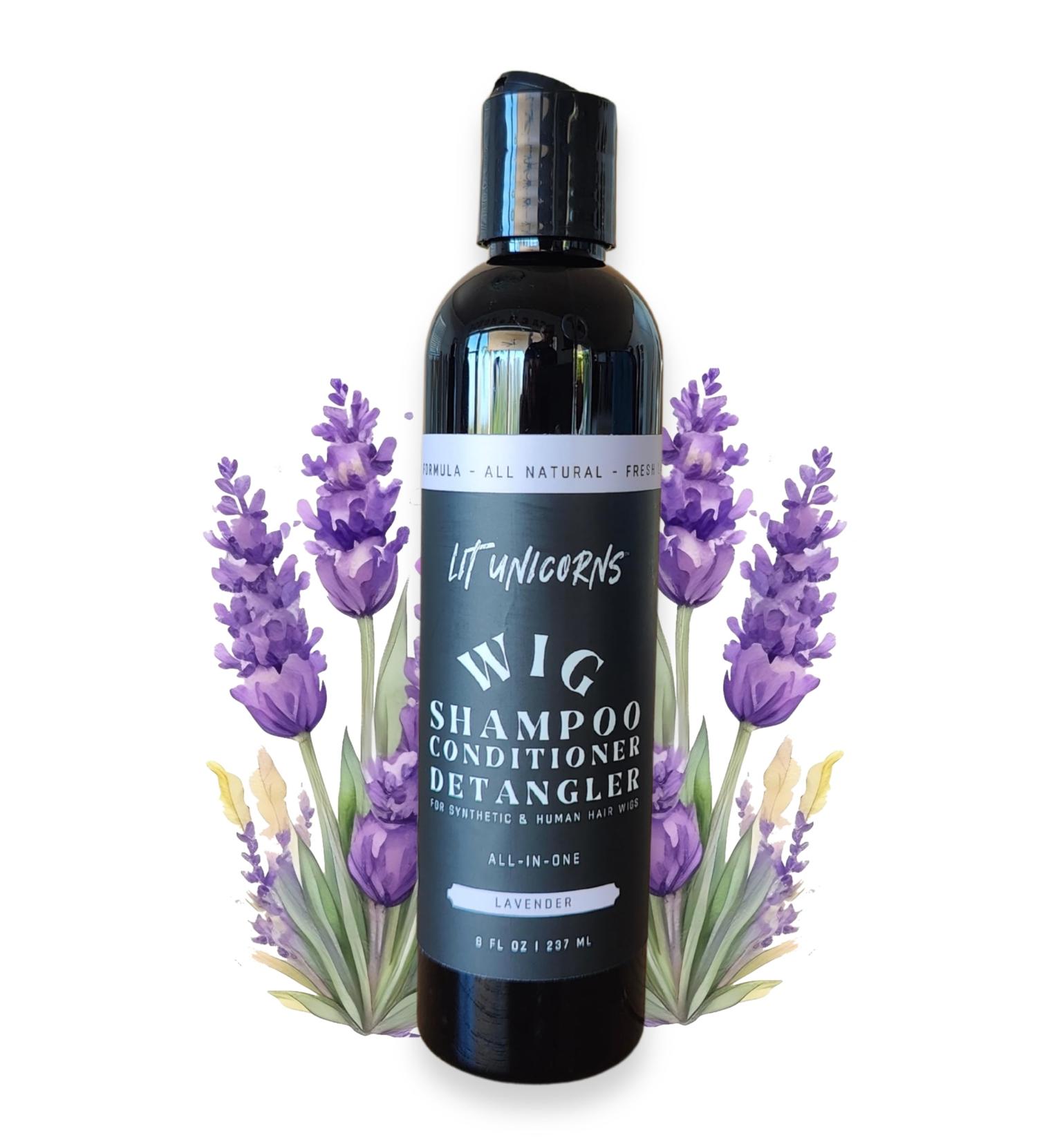 All Natural Wig Shampoo for Human & Synthetic Wigs | Vegan Lavender Scent | Cleans Conditions Detangles | Made in USA - Buy Online on SooperMarket.com