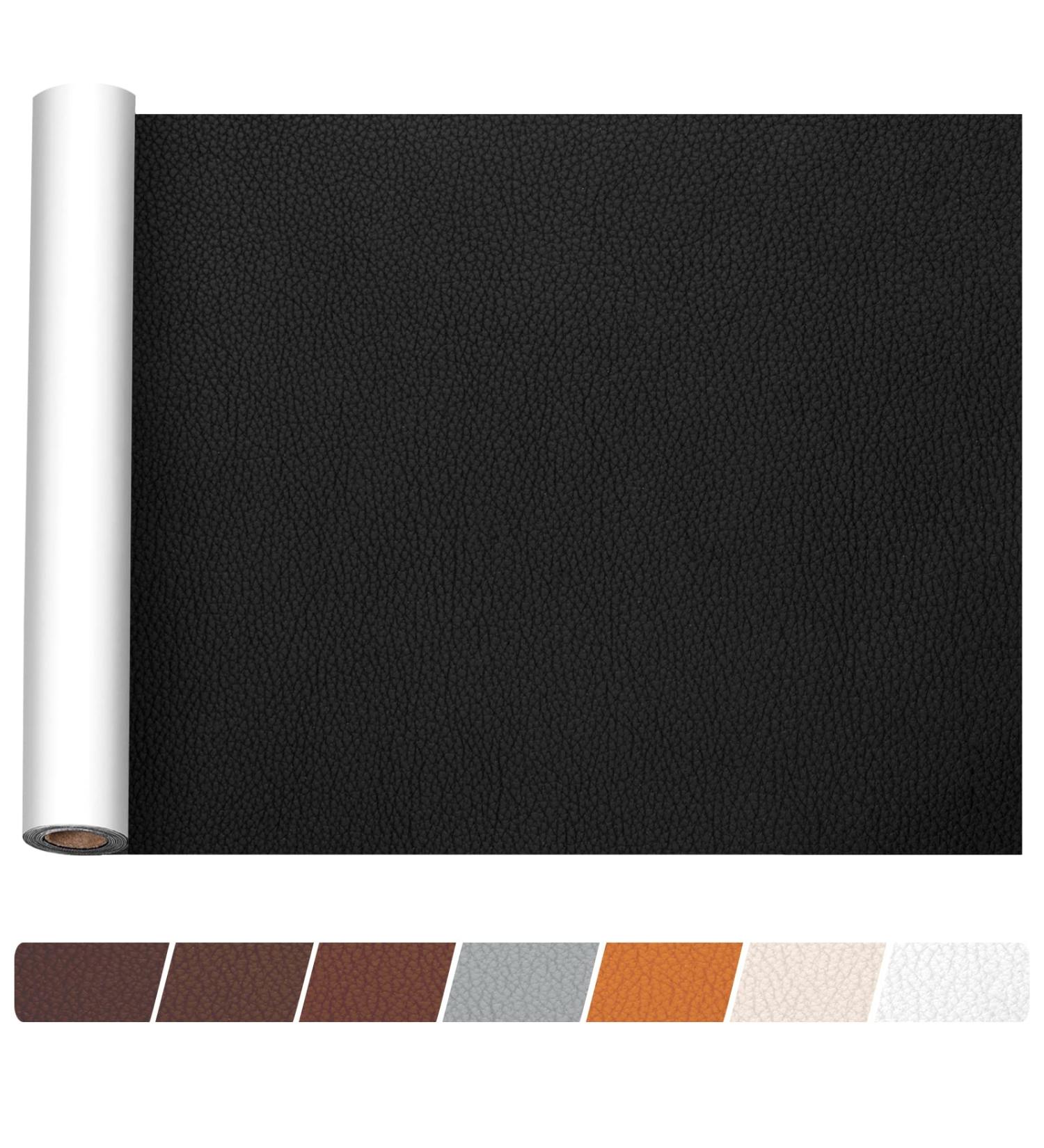 Self Adhesive Leather Repair Patch - 16x60 Inch, Strong Adhesion, Furniture & Car Seat Repair, Black - Buy Online on SooperMarket.com
