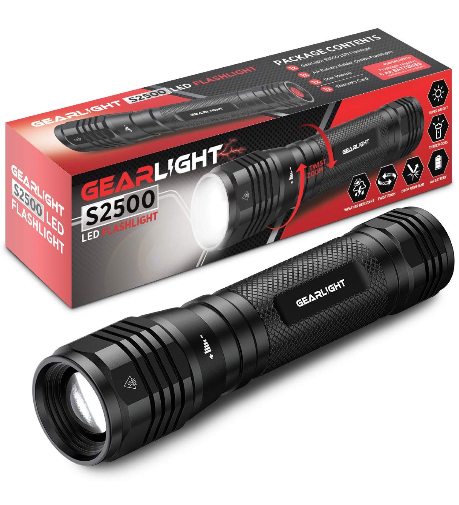 GearLight S2500 LED Flashlight - Powerful Tactical Flashlight for Camping & Emergency Use - Buy Online on SooperMarket.com