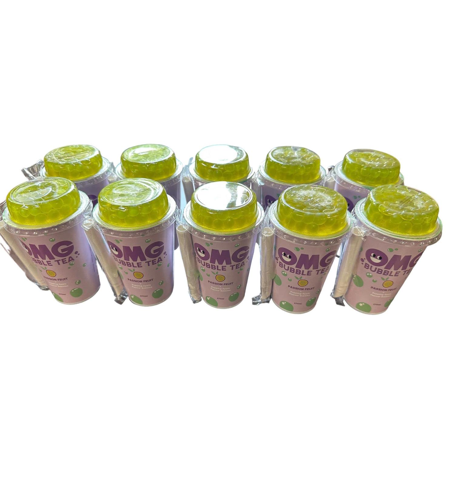 GITABI OMG BUBLE TEA 10x270ML - Normal Is Boring Fruit Bubble Tea Kit with Bubbles and Straws Set Passion Fruit Syrup and Popping Apple Flavour Bubbles - Buy Online on SooperMarket.com