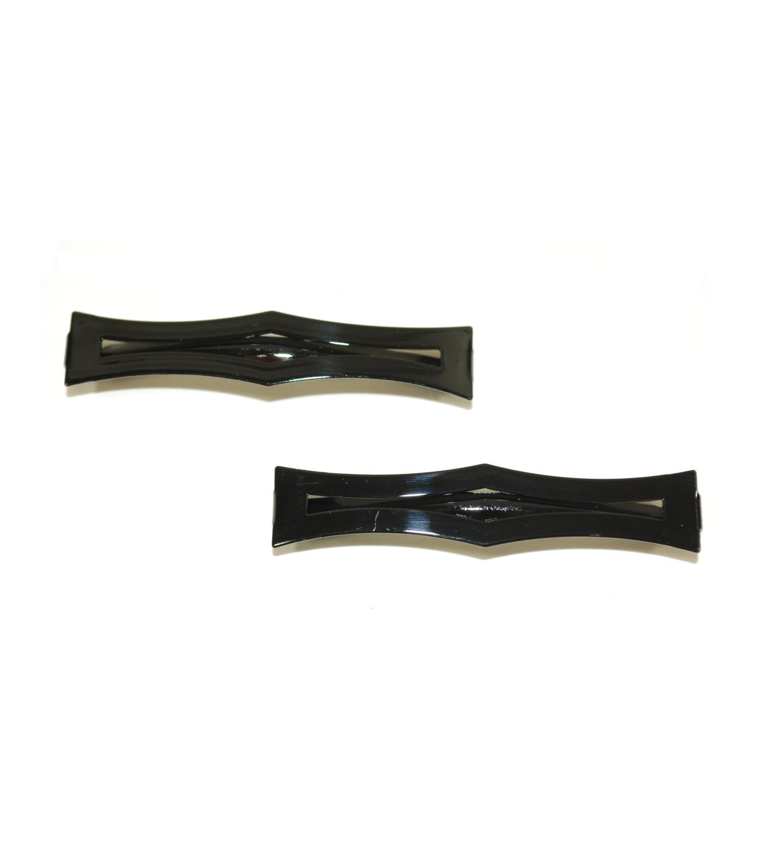 Pair of Clip-in End Barrettes Hair Slides with Cut-Out Design Type 2 .