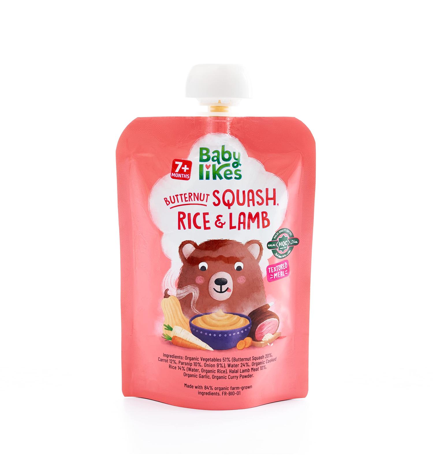 Organic Butternut Squash Rice and Lamb Baby Puree - 130g | Halal | 7+ Months - Buy Online on SooperMarket.com
