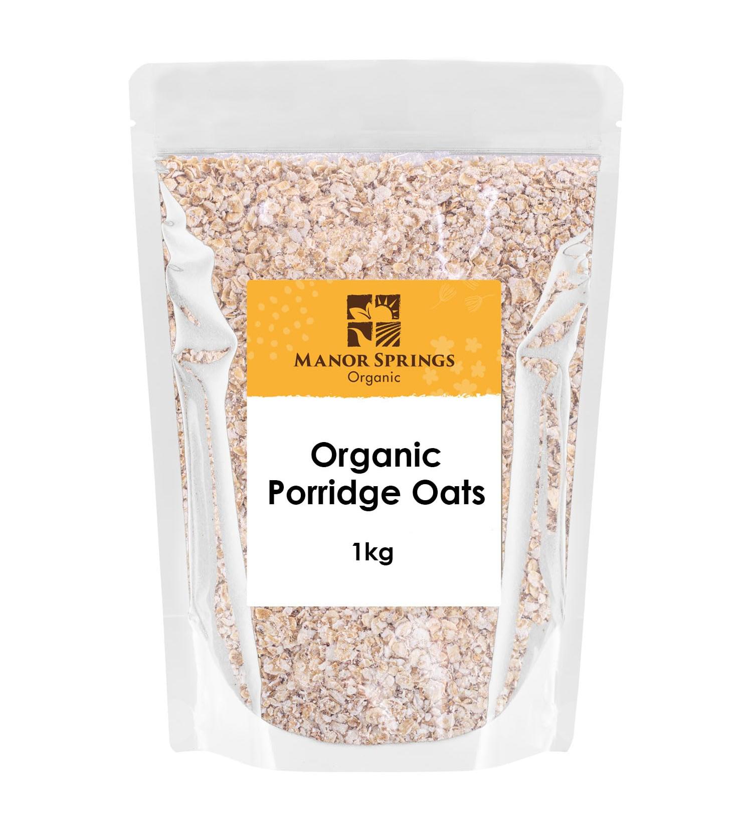 Organic Porridge Oats 1kg by Manor Springs Organic - Buy Online on SooperMarket.com
