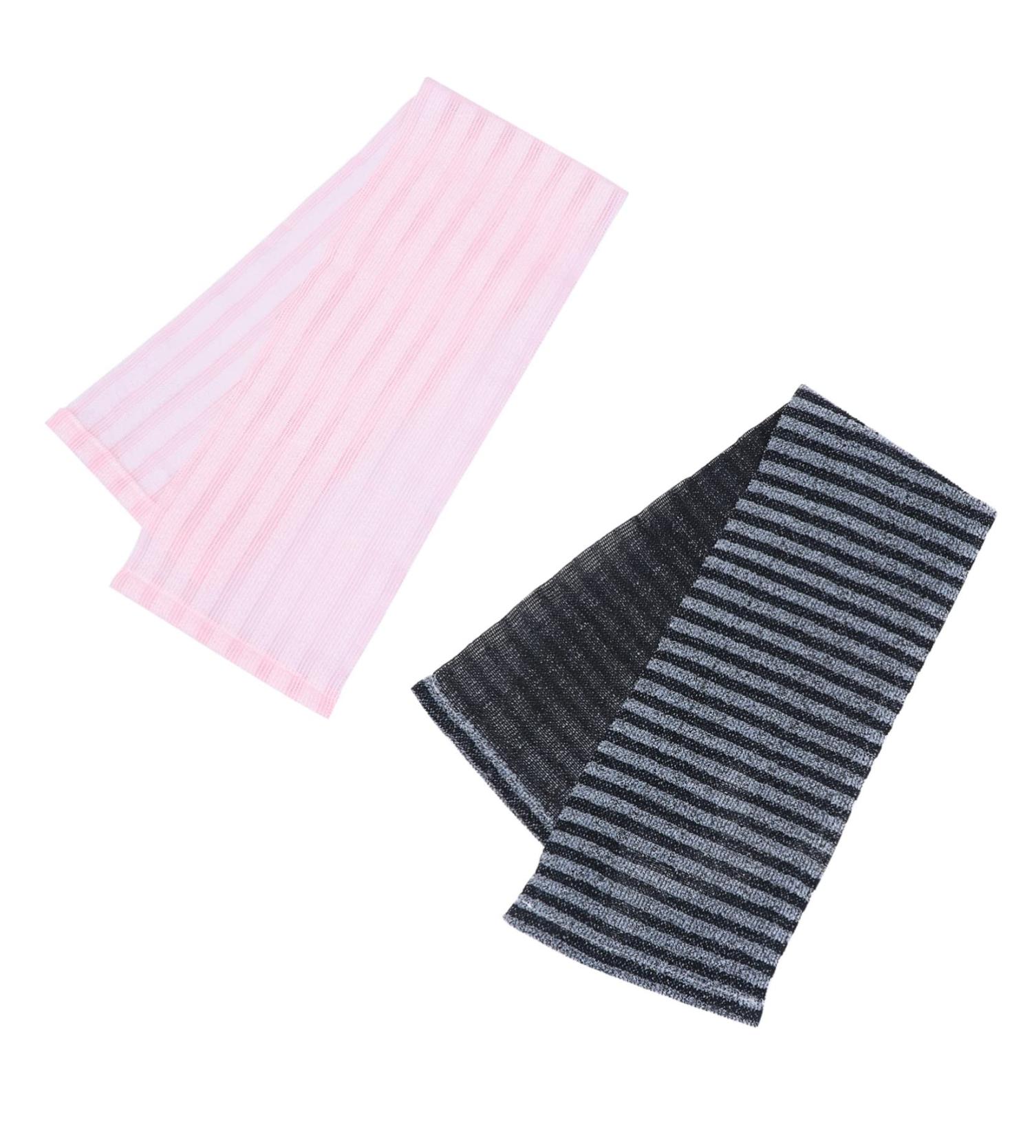 Silicone Body Brush Bath Towel Set - 2Pcs Pull Back Strip Scrubber for Adults | 100x25cm - Buy Online on SooperMarket.com
