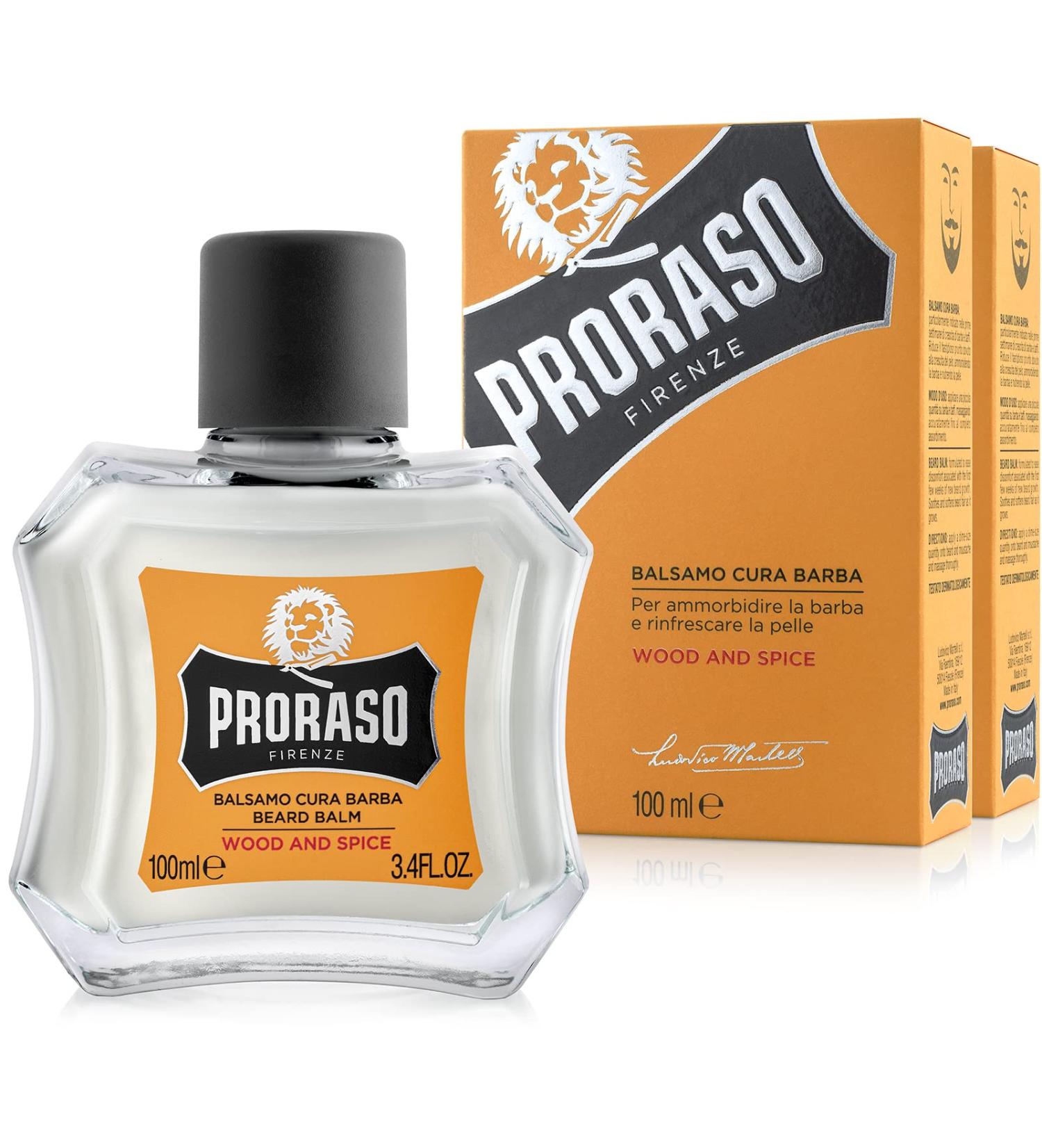 Proraso Beard Balm - Wood & Spice | 2x100ml | Fragrant Soothing & Protective | Made in Italy | International Shipping - Buy Online on SooperMarket.com