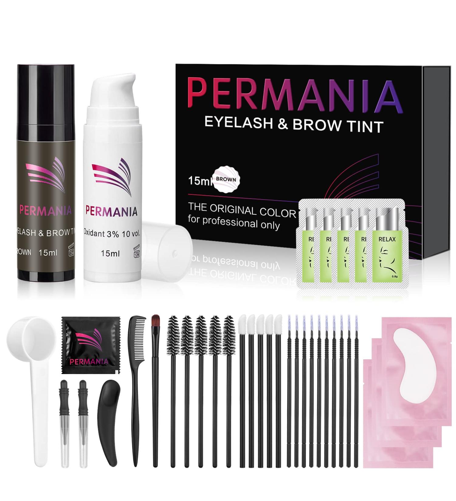 PERMANIA 2 IN 1 Brown Lash & Brow Color Kit | Fast 10 Mins Coloring for Eyebrows and Eyelashes - Buy Online on SooperMarket.com