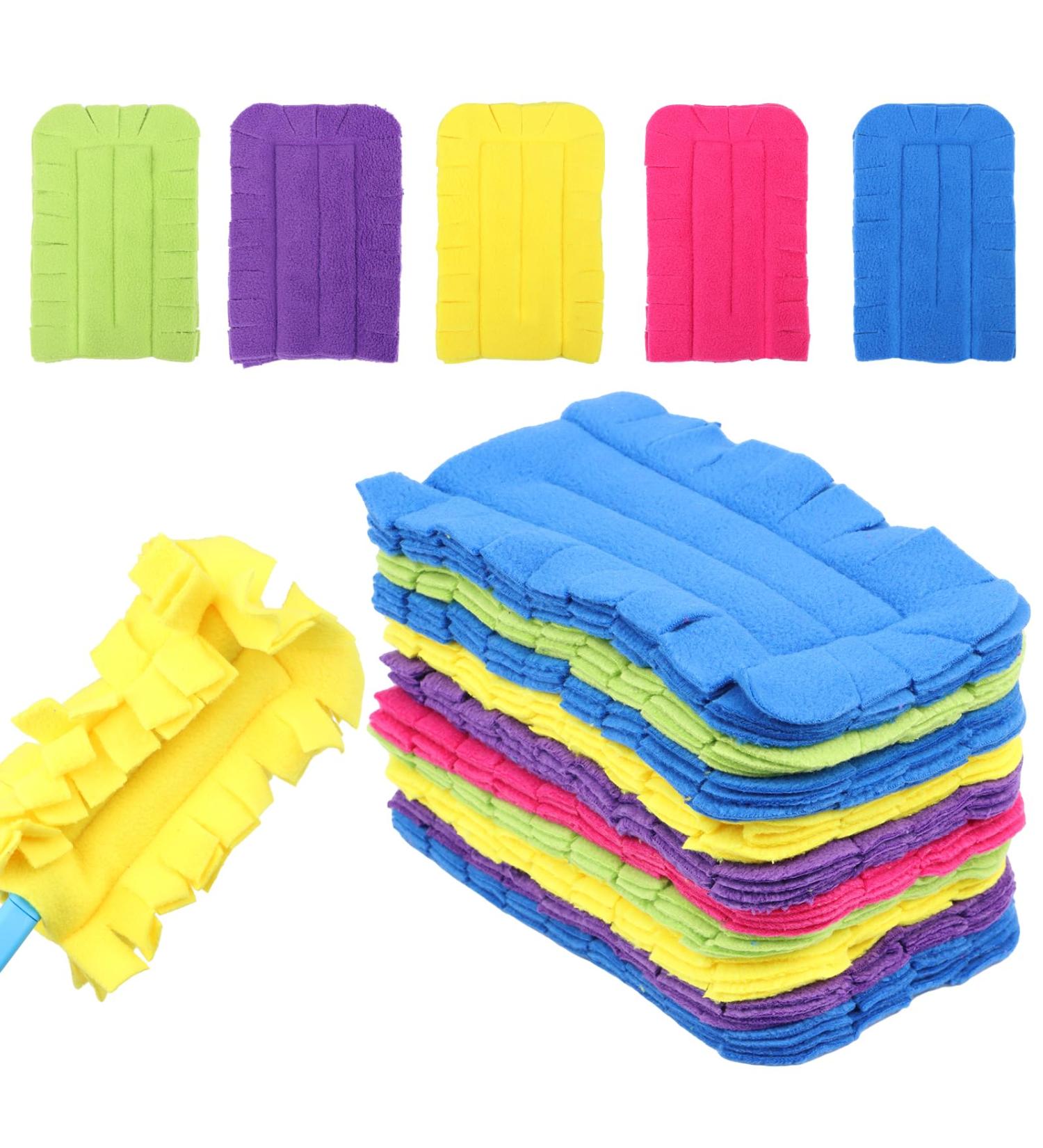10 Pcs Duster Refill Bulk Reusable Duster Pads Refills Hand Dusters Replacement Rainbow Colors Dry Duster for Cleaning Ceiling Fan Window Kitchen Floor - Buy Online on SooperMarket.com
