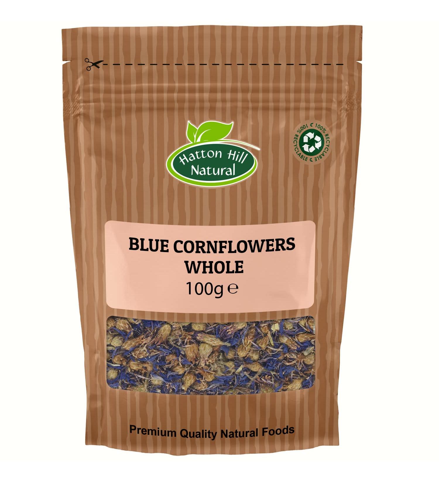 Dried Whole Blue Cornflowers 100g by Hatton Hill