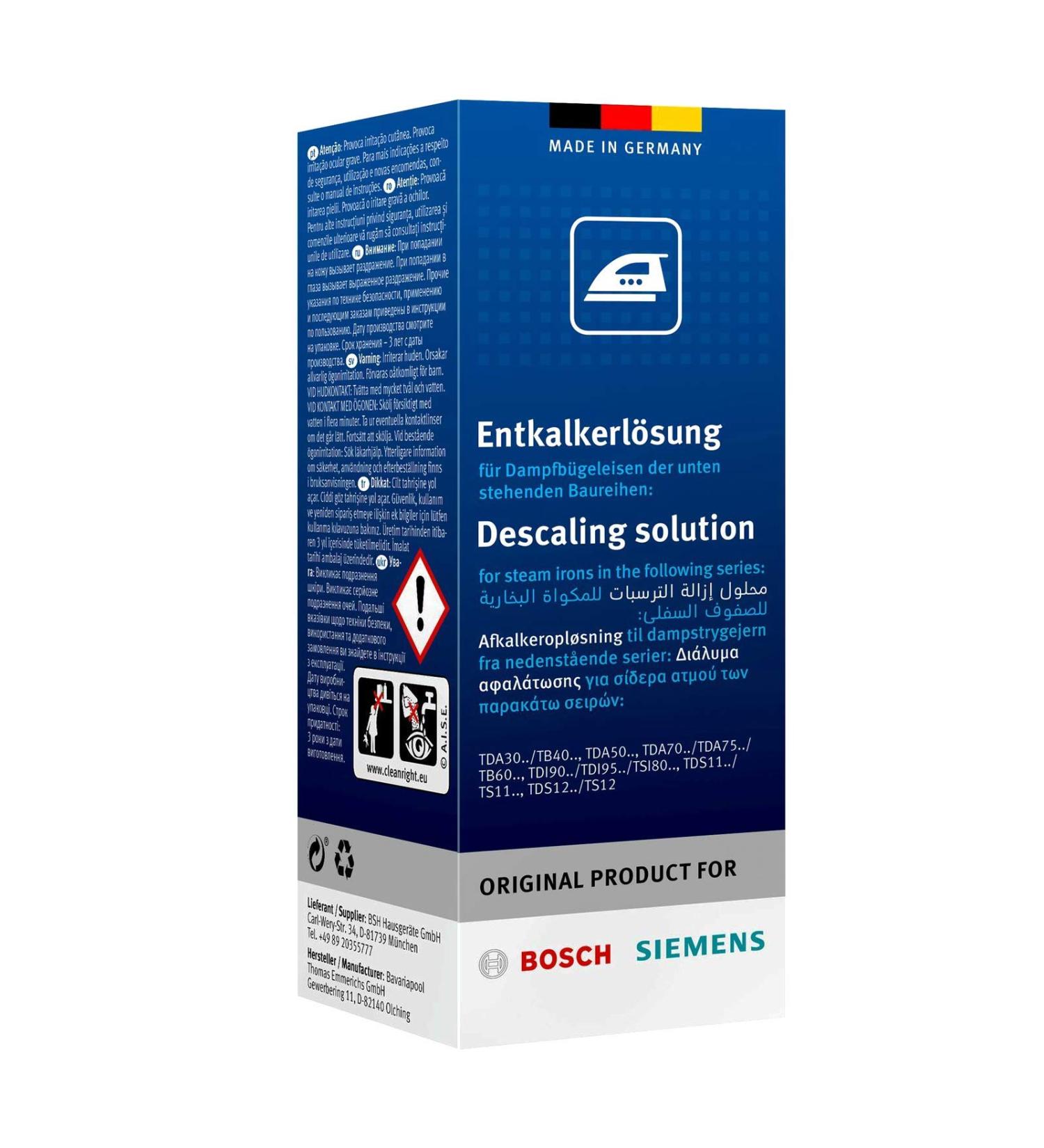 Bosch TDZ1101 Descaling Liquid for Steam Irons