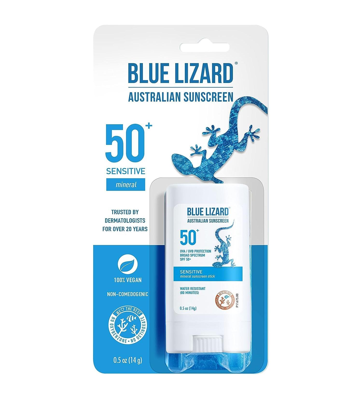 Buy Blue Lizard SPF 50+ Sensitive Stick Sunscreen - 0.5 oz (Pack of 6) | Best Australian Sunscreen for Sensitive Skin - Shop Now - Buy Online on SooperMarket.com