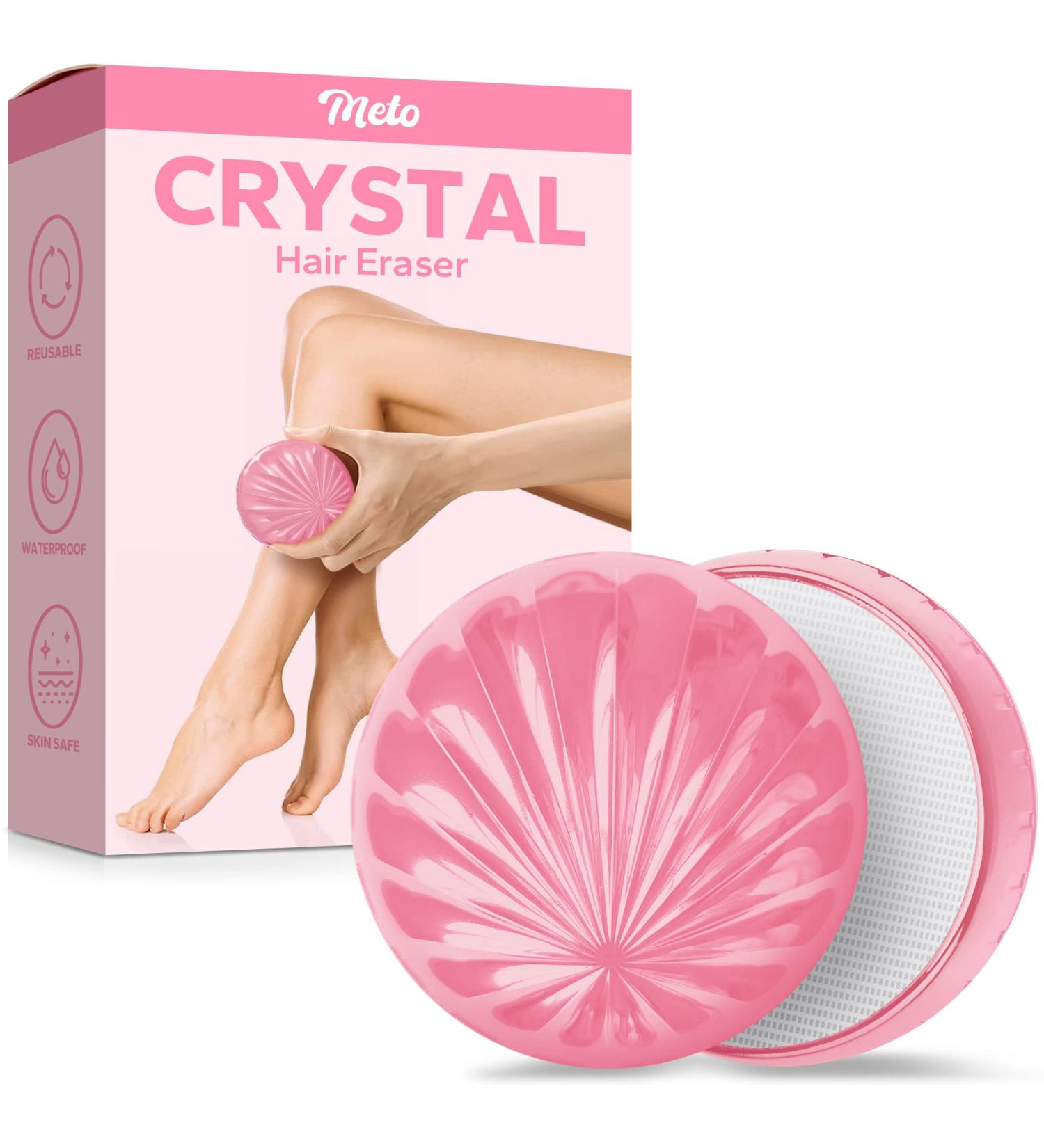 Upgraded Meto Crystal Hair Eraser for Women and Men - Painless Hair Removal Tool for Arms, Legs, Back - Reusable & Washable Epilator (Pink) - Buy Online on SooperMarket.com