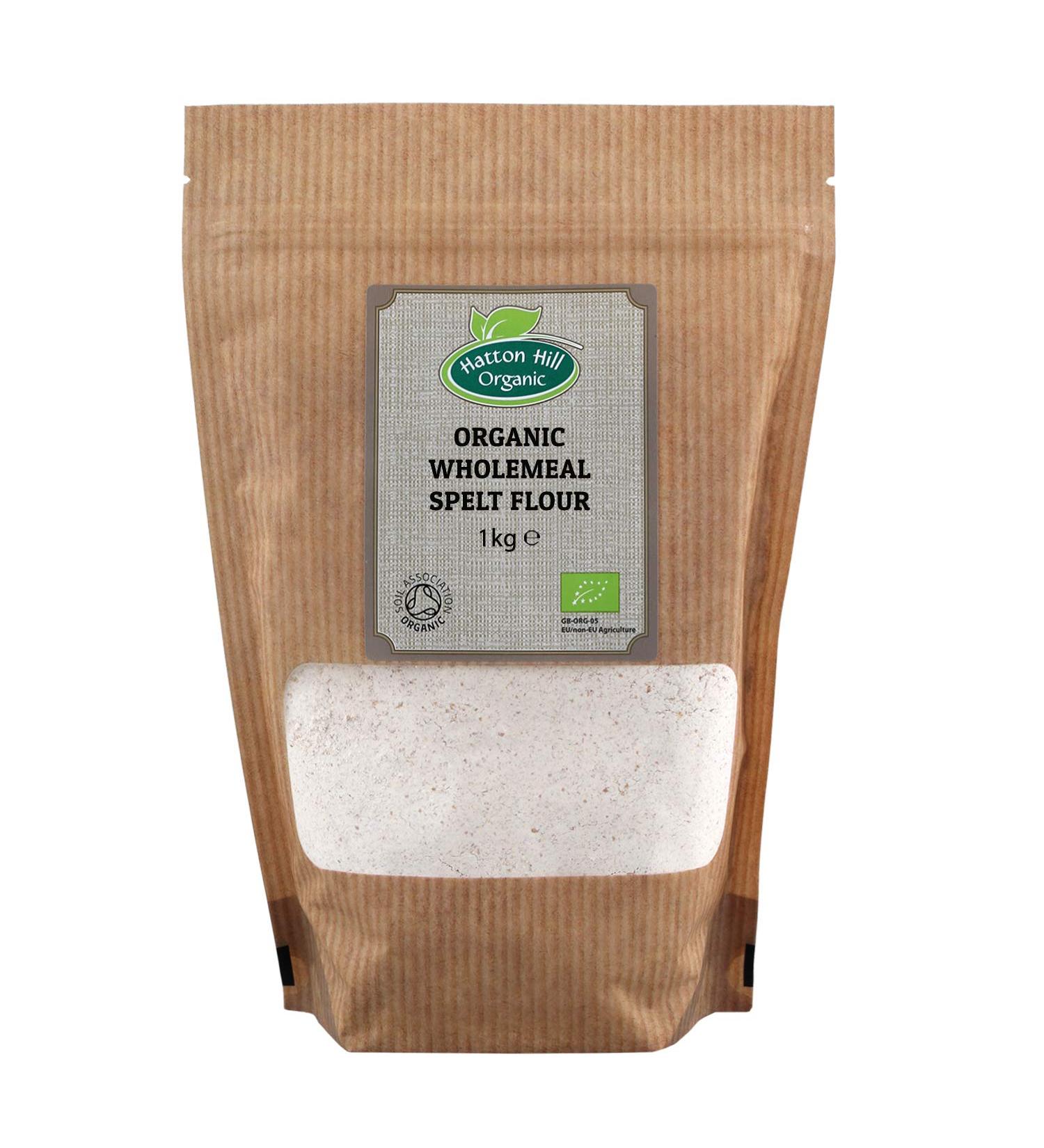 Organic Wholemeal Spelt Flour 1kg by Hatton Hill Organic - Free UK Delivery - Buy Online on SooperMarket.com