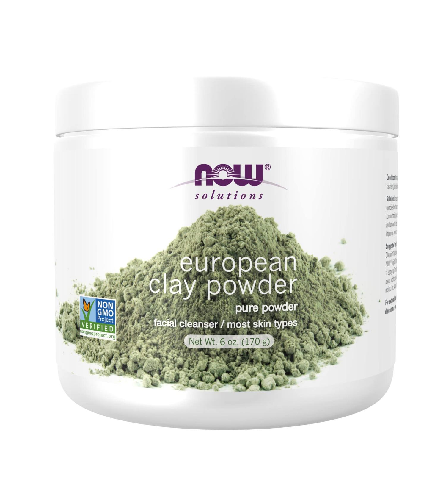 NOW Solutions European Clay Powder - 6-Ounce Pack - Detox Facial Cleansing Mask - Buy Online on SooperMarket.com