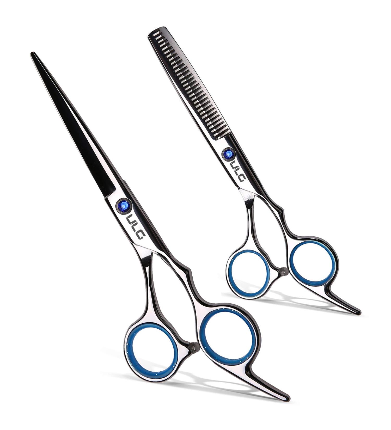 ULG Professional Hair Cutting Scissors Thinning Shears Kit - 6.5 inch Japanese Stainless Steel Salon Razor Edge Scissor for Barber Hairdressing Texturizing - Buy Online on SooperMarket.com