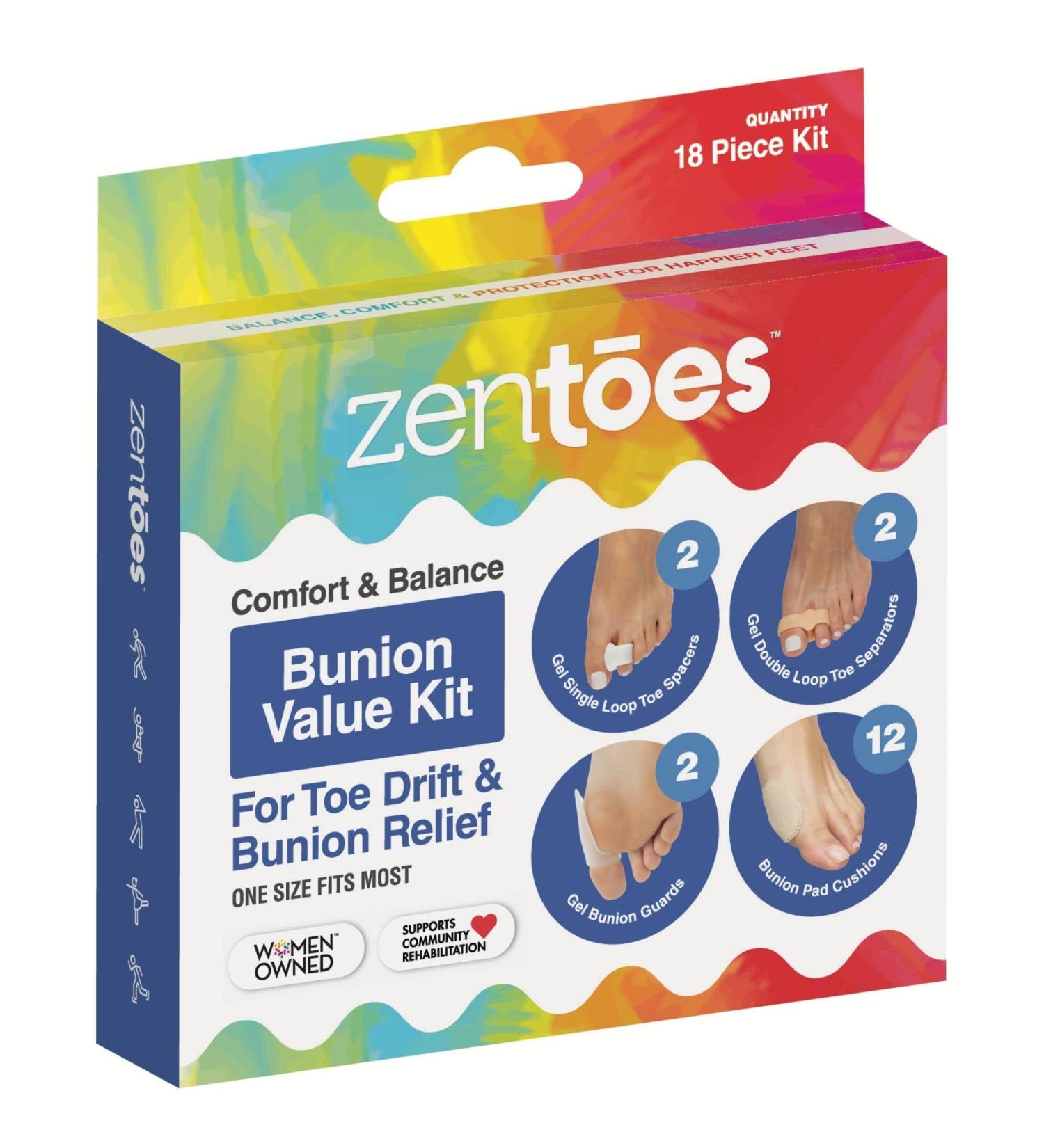ZenToes Bunion Relief Kit - Big Toe Correctors & Silicone Protectors for Men and Women - Buy Online on SooperMarket.com