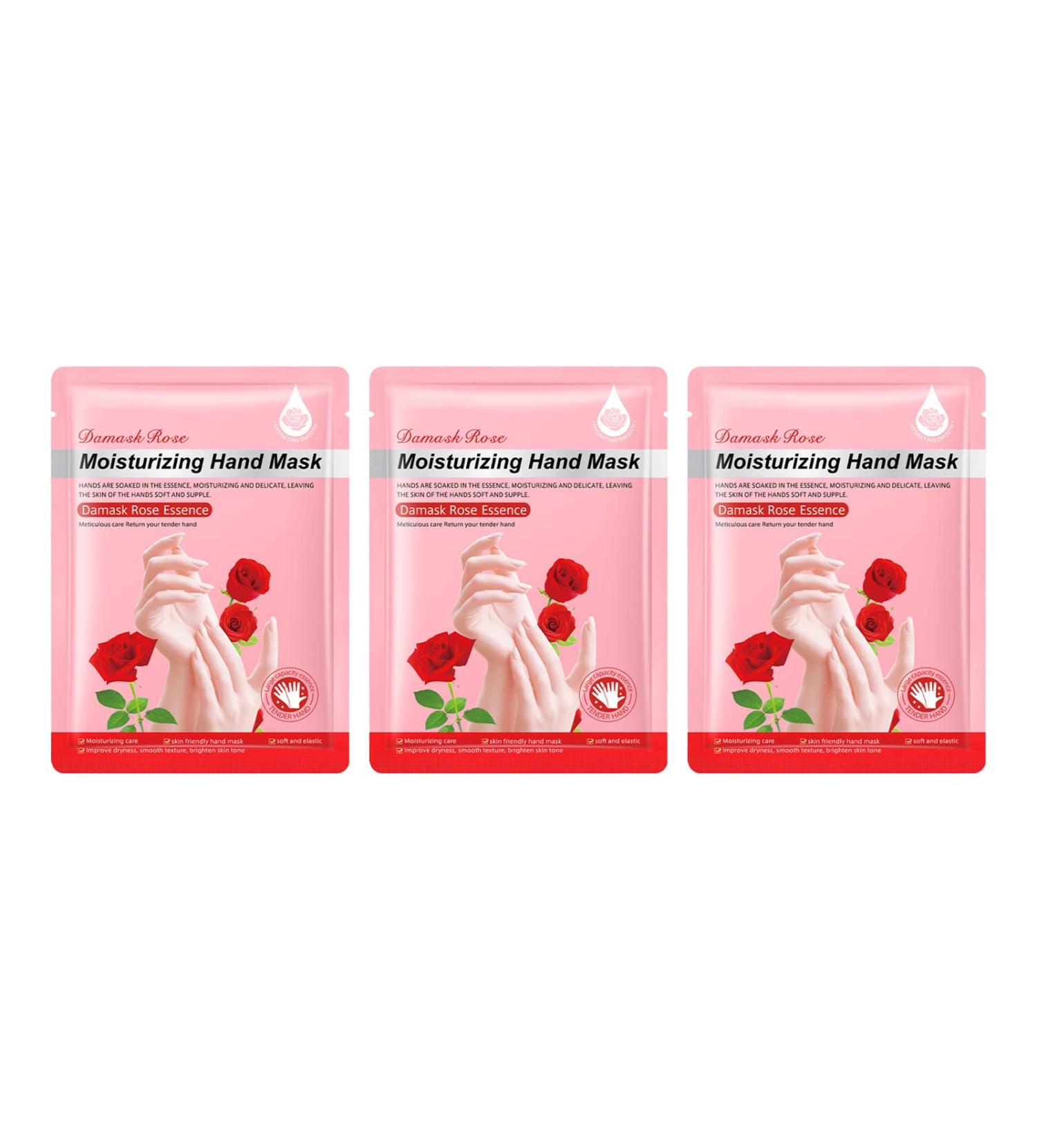 Shefave Moisturising Gloves Hand Mask 3 Pairs - Repair, Whiten, and Anti-Age | Intense Skin Nutrition Hand Cream Mask - Rose Flavor - Buy Online on SooperMarket.com