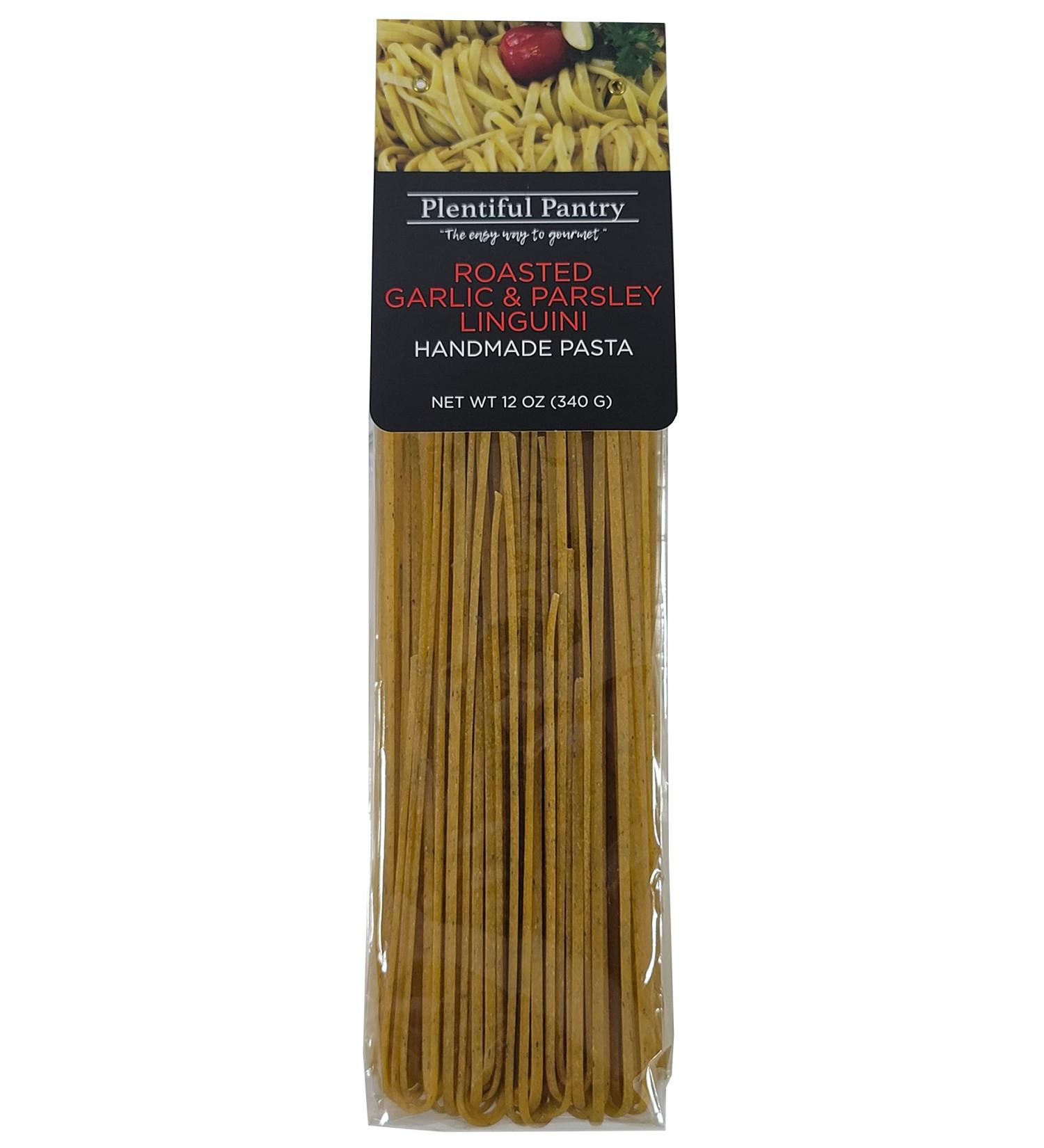Plentiful Pantry Roasted Garlic Parsley Linguini Pasta 12oz - Handmade, Cooks in 2-3 Minutes - Buy Online on SooperMarket.com