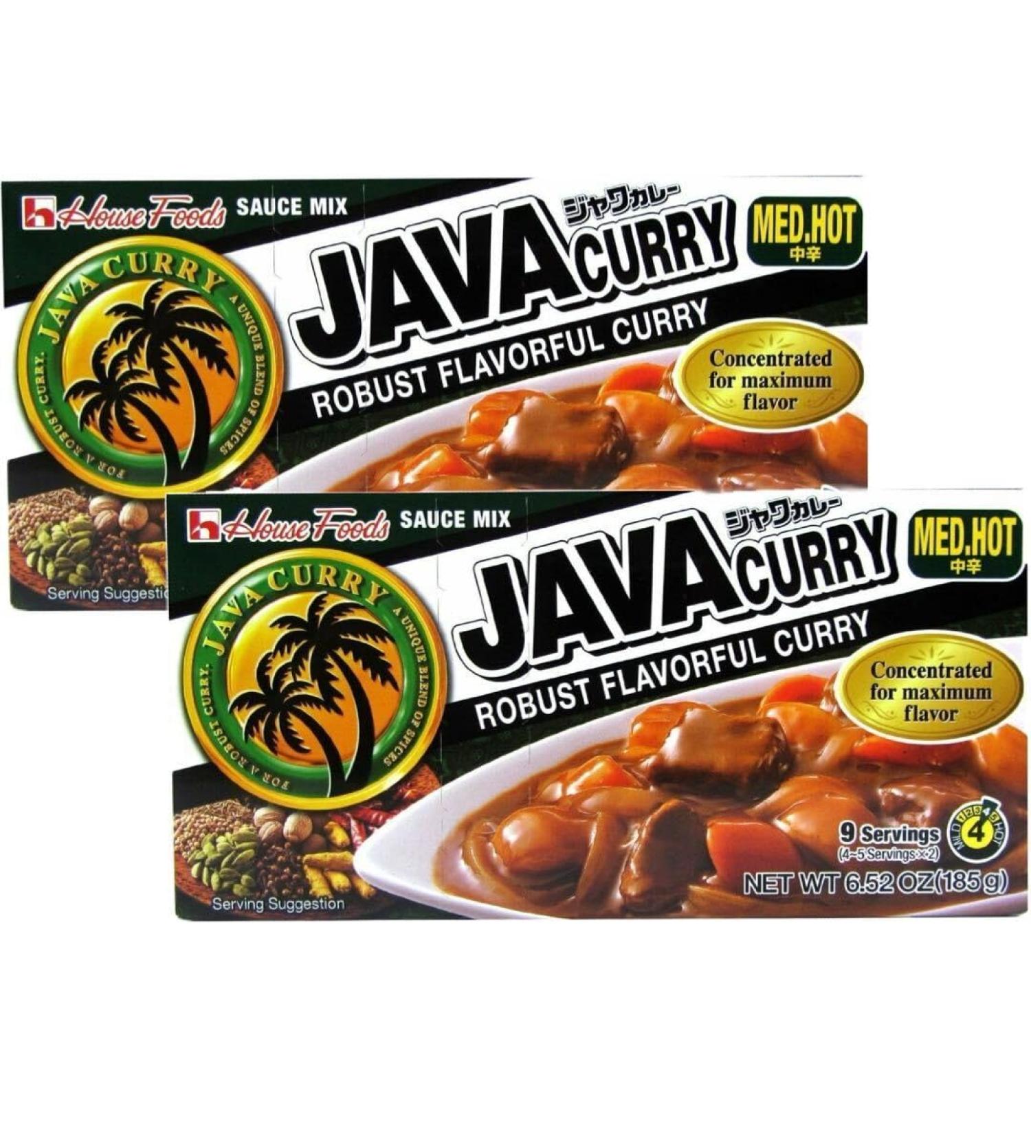House Foods Java Curry Mix Block (9 Serves) 185g - Medium Hot Flavour (Pack of 2) Medium Hot (Pack of 2) - Buy Online on SooperMarket.com