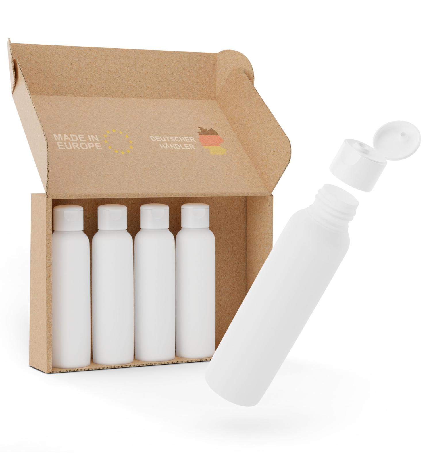Kunz Packaging 100ml Travel Bottles - 5 Set Silicone-Free Liquid Containers for Aircraft Travel - Buy Online on SooperMarket.com