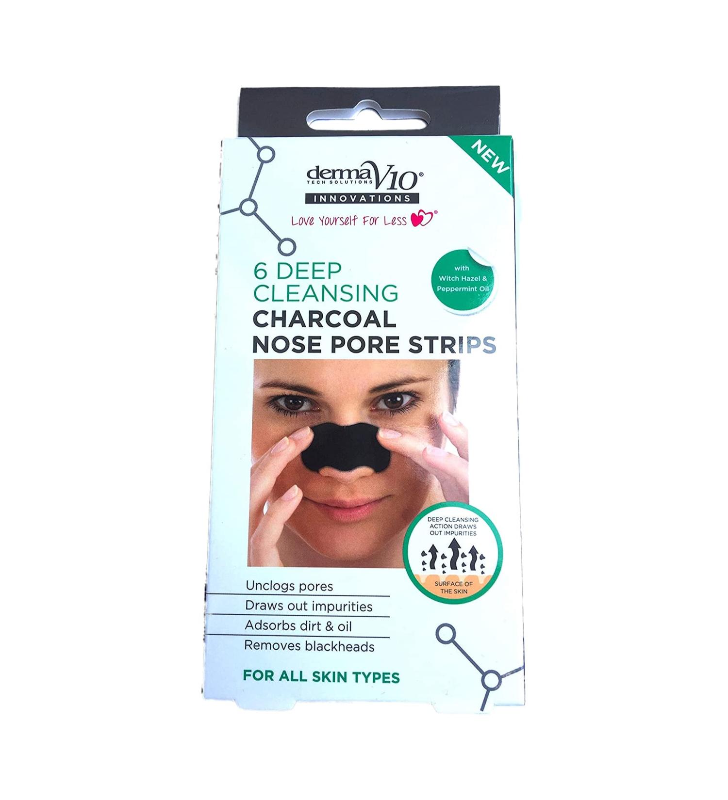 Derma V10 Charcoal Nose Pore Strips - Deep Cleansing (Pack of 6) - Buy Online on SooperMarket.com