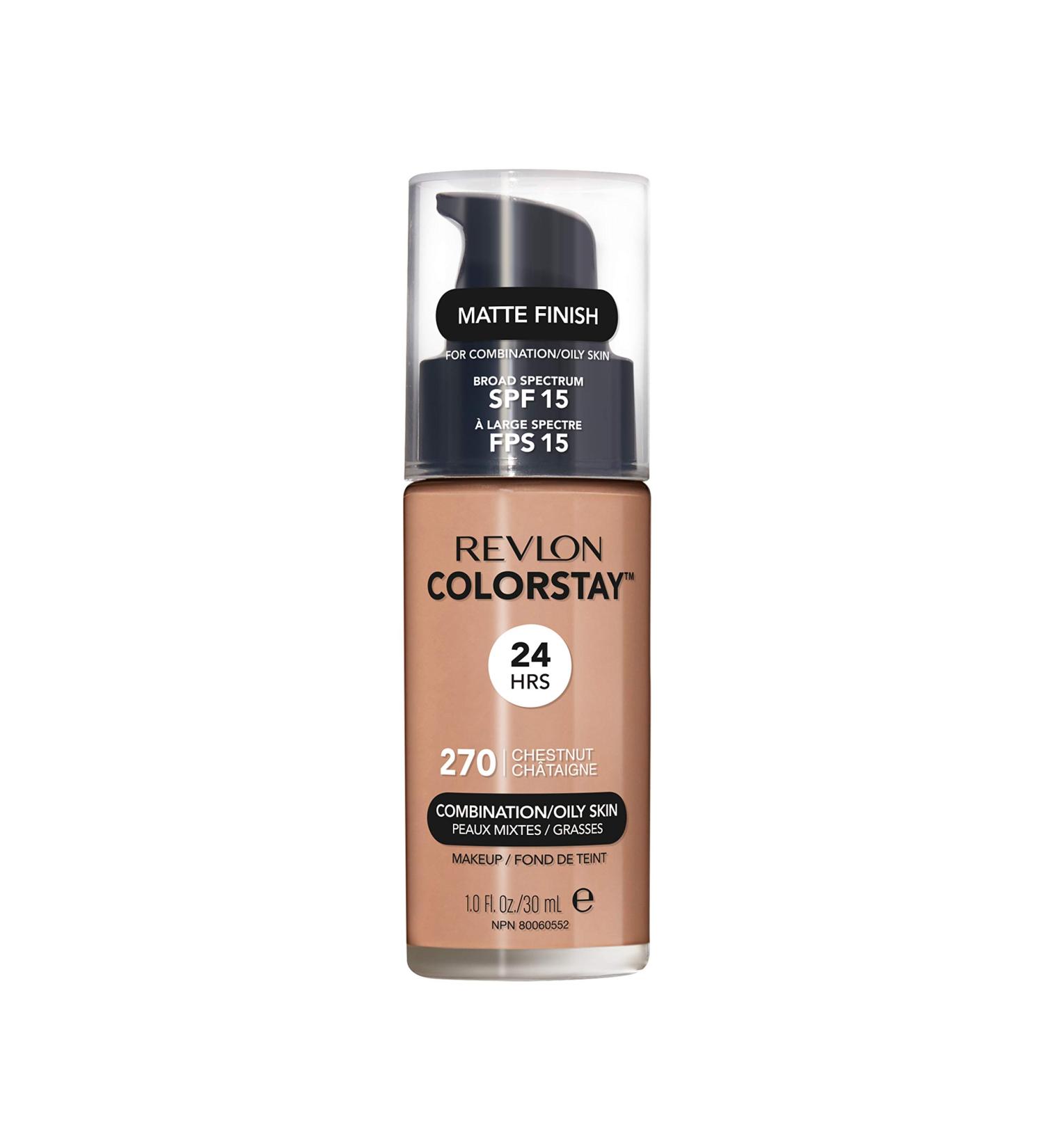 Revlon Colorstay Liquid Foundation Chestnut - 30 ml (Pack of 1) | Matte Finish, Longwear Makeup for Combination/Oily Skin - Buy Online on SooperMarket.com