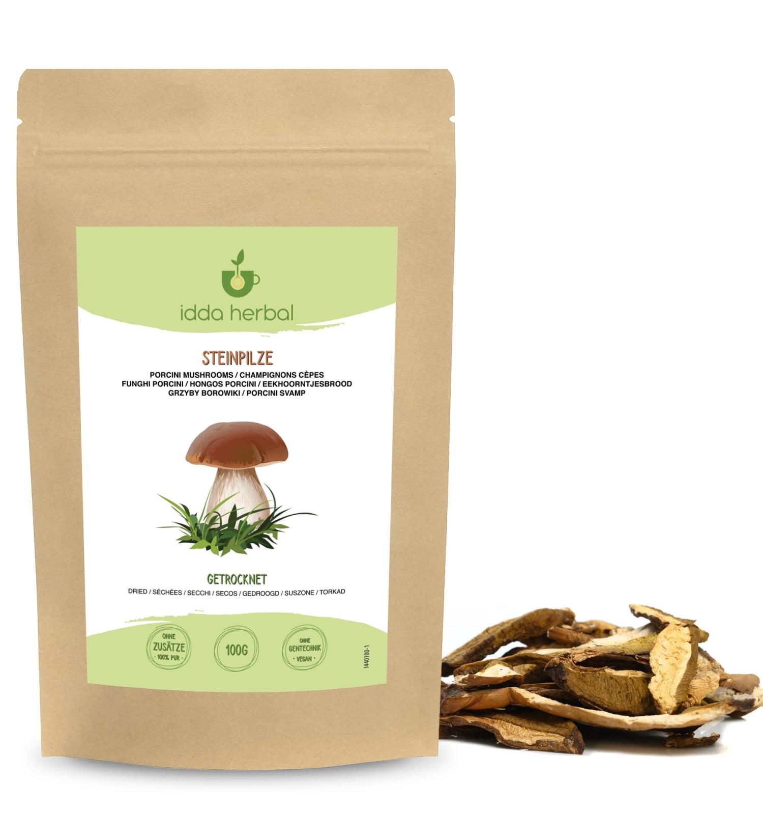 Dried Porcini Mushrooms (100g/3.5oz) - 100% Natural Whole Boletus Edilus - Vegan-Friendly - Buy Online on SooperMarket.com