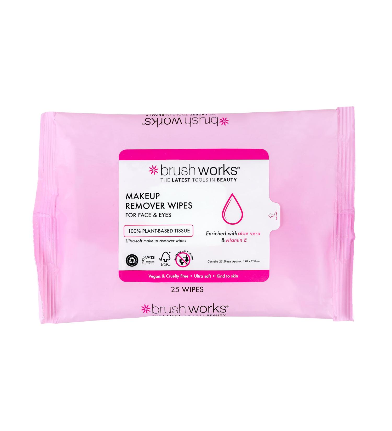 Brushworks Makeup Remover Wipes - 25 Sheets - Buy Online on SooperMarket.com