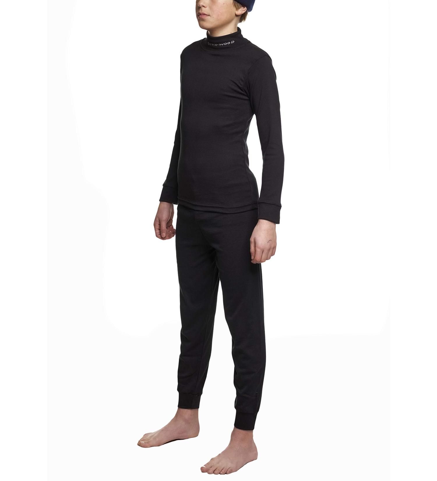 Sherwood Children's Long-Sleeved Underwear Set | 2-Part Functional Sweat Suit | Ideal for Cold Weather | Black 164 - Buy Online on SooperMarket.com