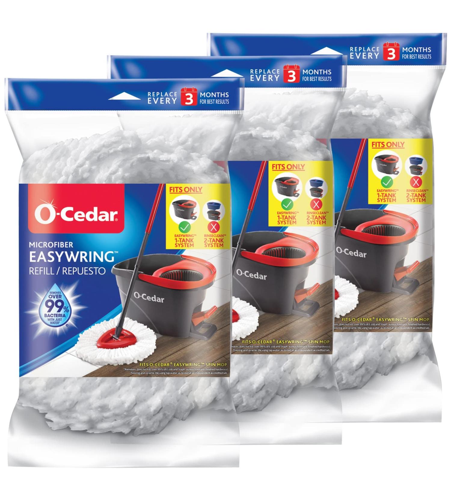 O-Cedar EasyWring Spin Mop Refill 3-Pack - Standard EasyWring Replacement - Buy Online on SooperMarket.com