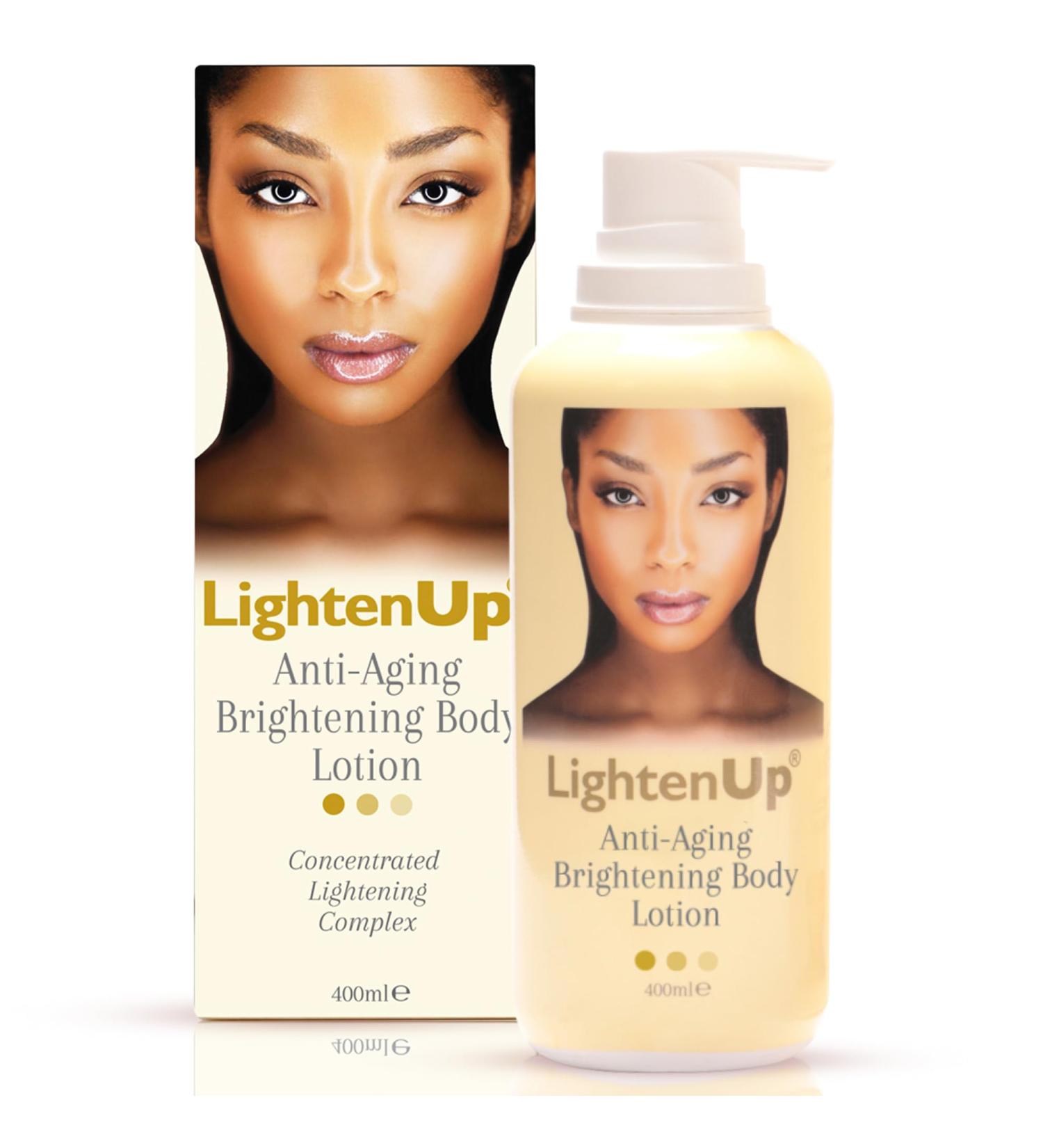 Lightenup Anti-Aging Skin Brightening Body Lotion | 13.5 Fl Oz / 400 ml | Moisturizing Cream for Elbows Armpit Private Areas Feet | with Argan Oil Shea Butter & Alpha Arbutin - Buy Online on SooperMarket.com