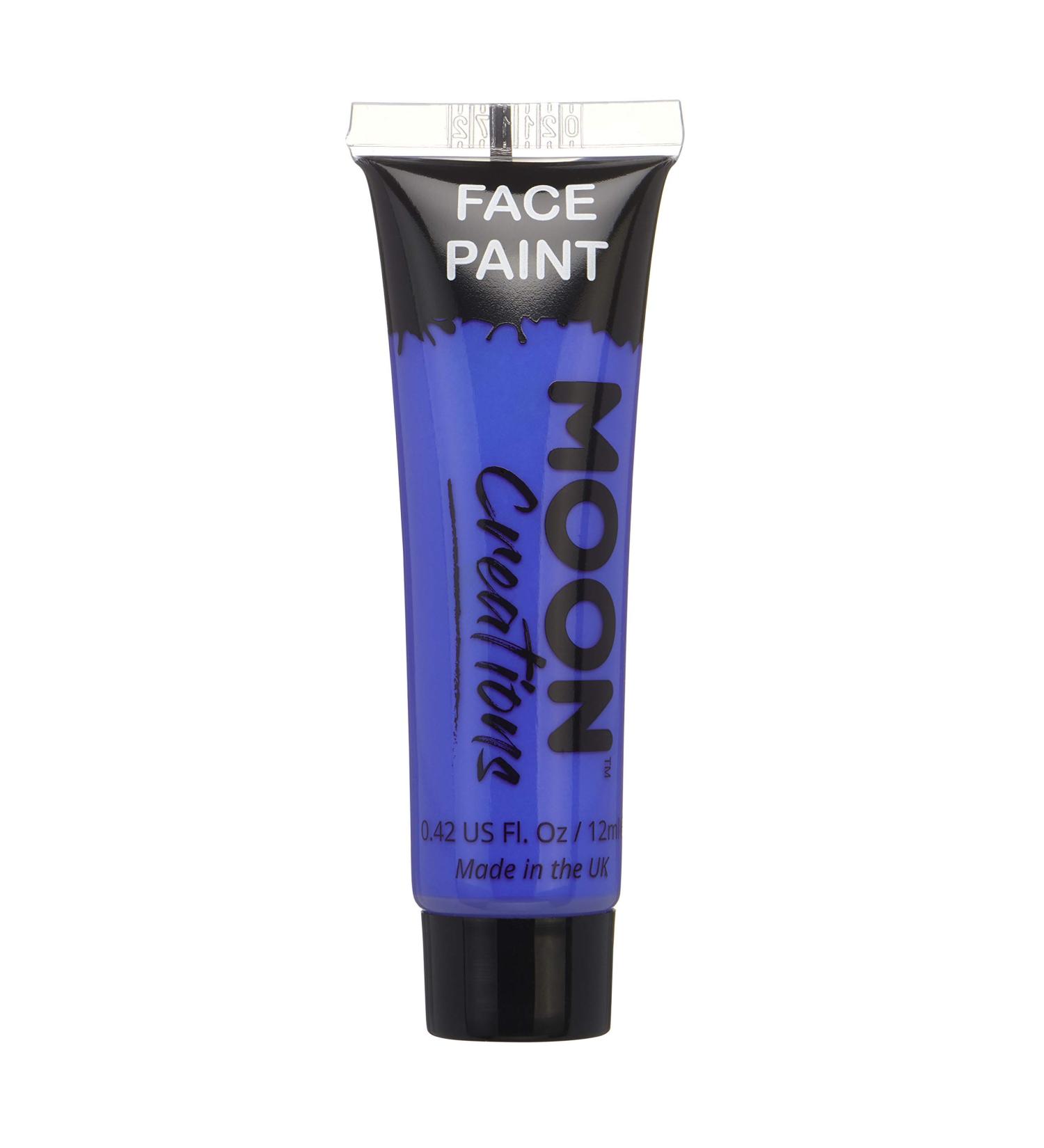 Moon Creations Dark Blue Face & Body Paint Tubes - 12ml - Ready to Use - No Flake - Cruelty Free - Made in UK - Ideal for Kids, Adults, Fancy Dress, Festivals, Halloween & More - Buy Online on SooperMarket.com