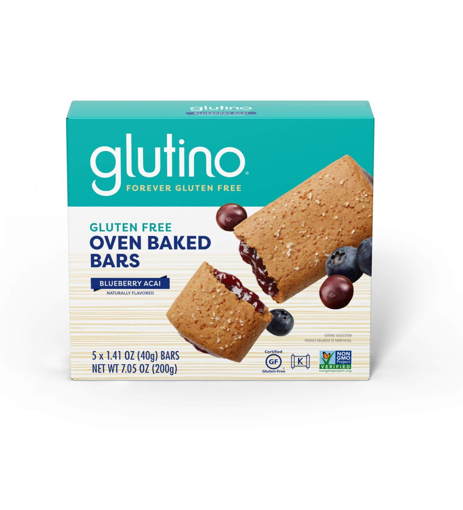 Glutino Gluten Free Blueberry Acai Oven Baked Bars - 5 ct (Pack of 12) | Naturally Flavored - Buy Online on SooperMarket.com